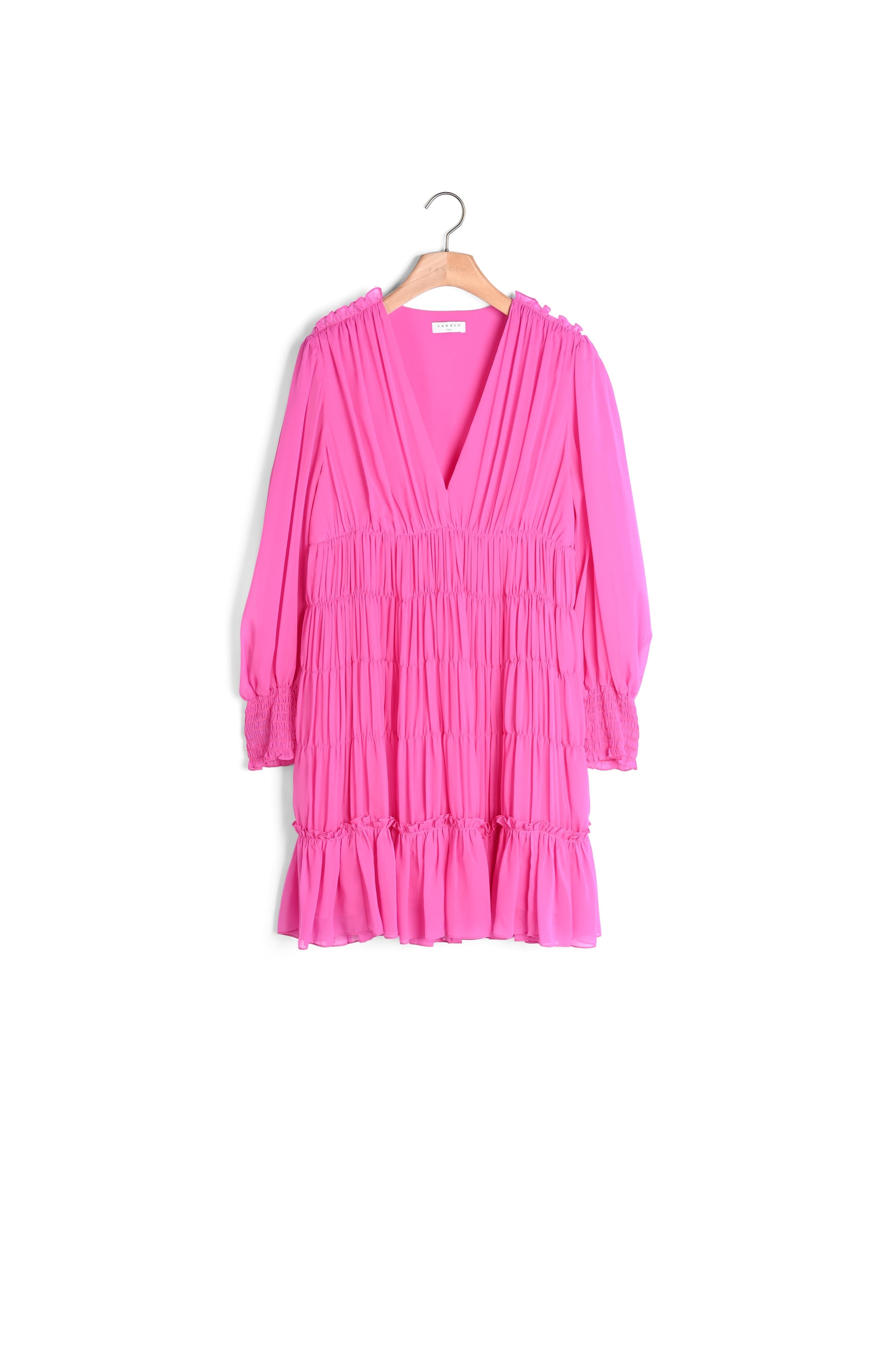 Robe courte en voile à fronces Sandro seconde main