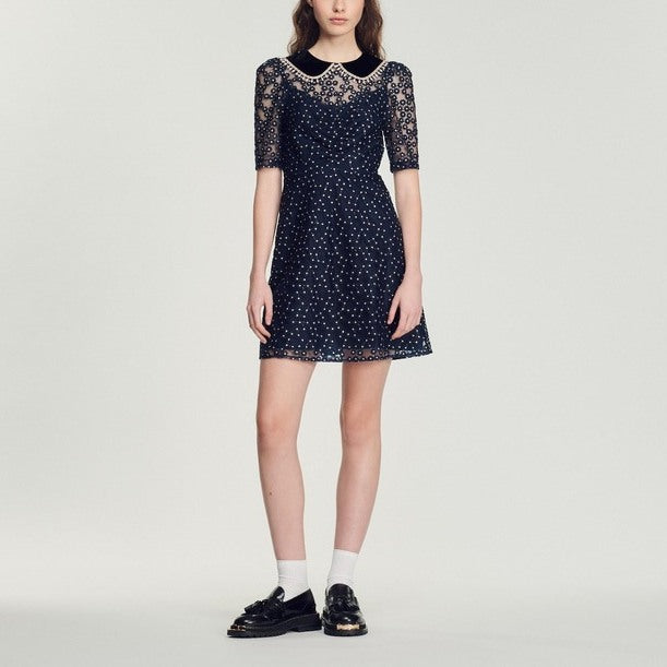 Robe courte à col claudine Sandro seconde main