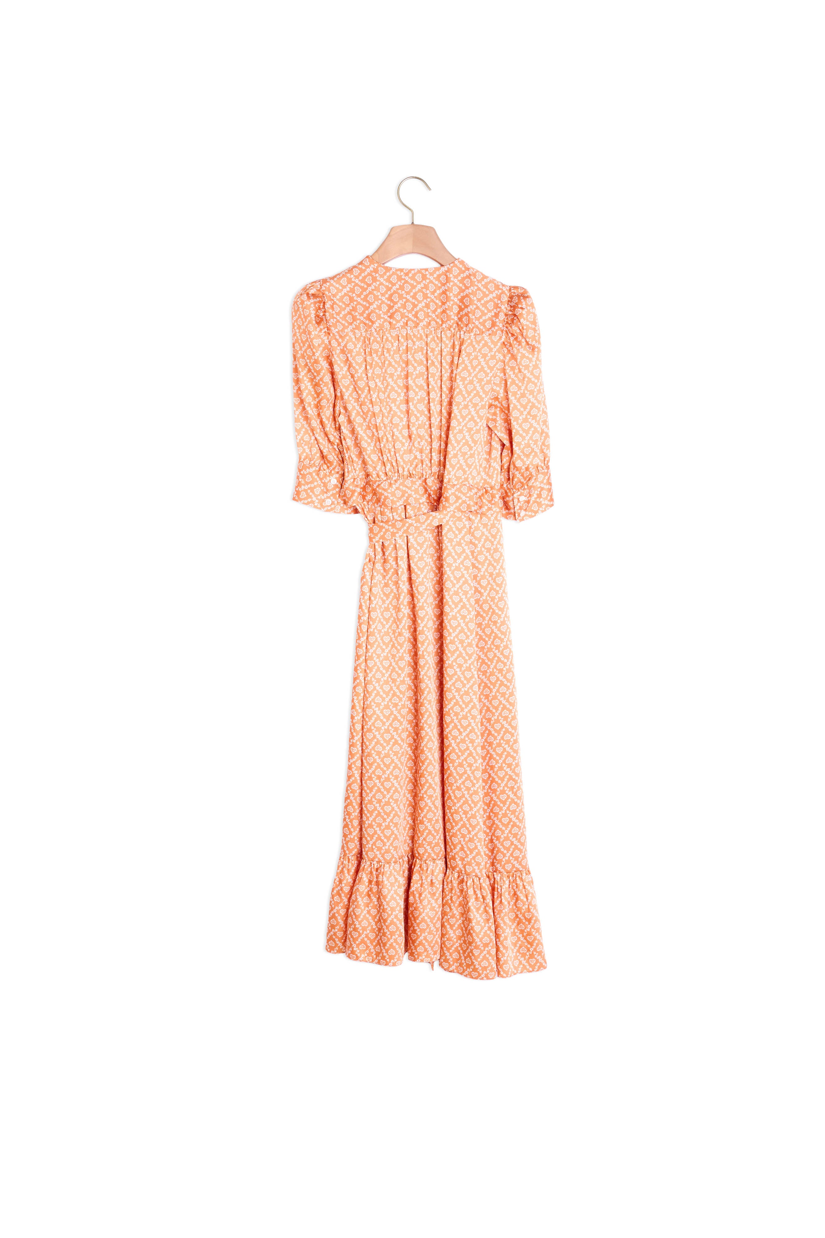 Robe longue portefeuille imprimée cœurs Sandro seconde main