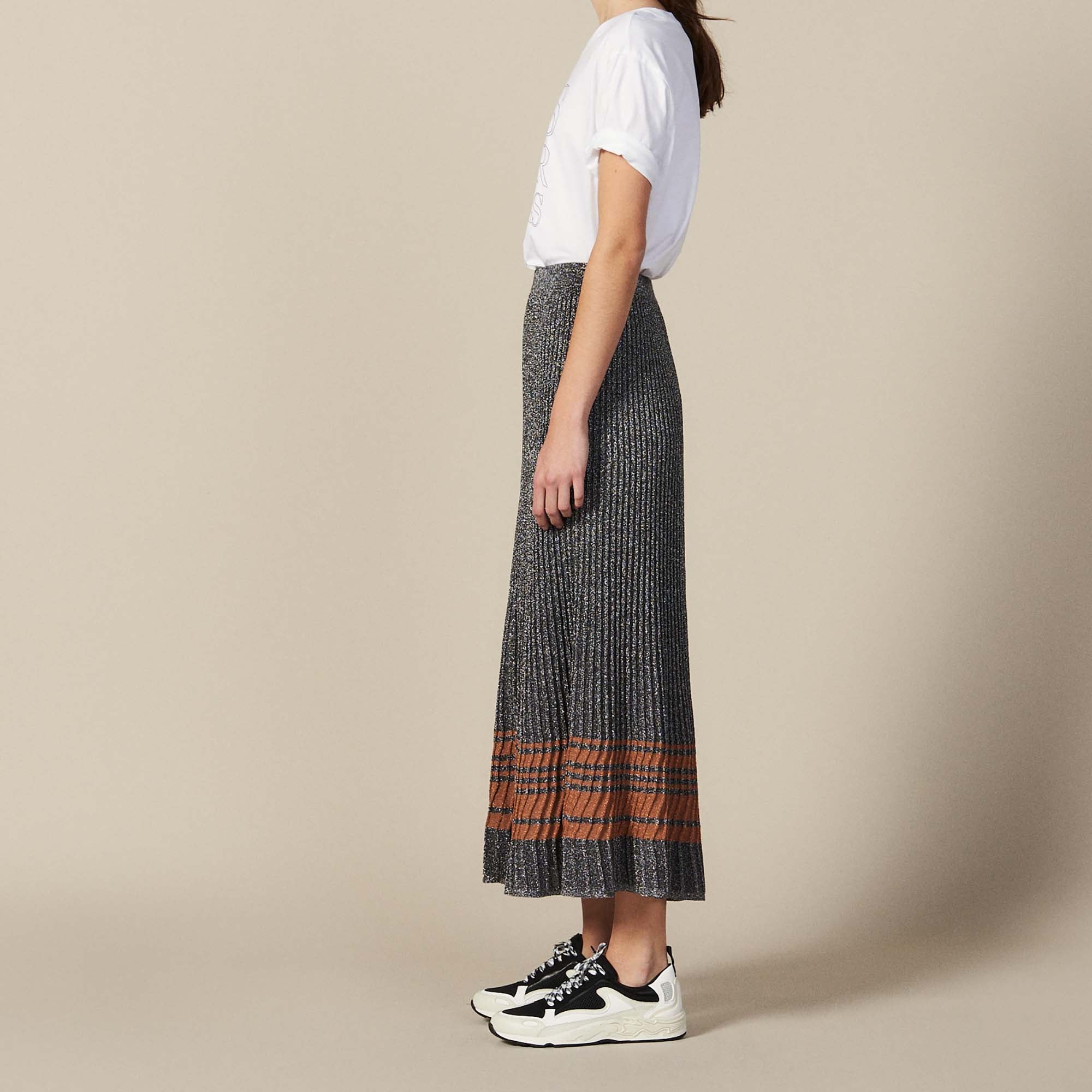 Jupe midi en Maille lurex Sandro seconde main