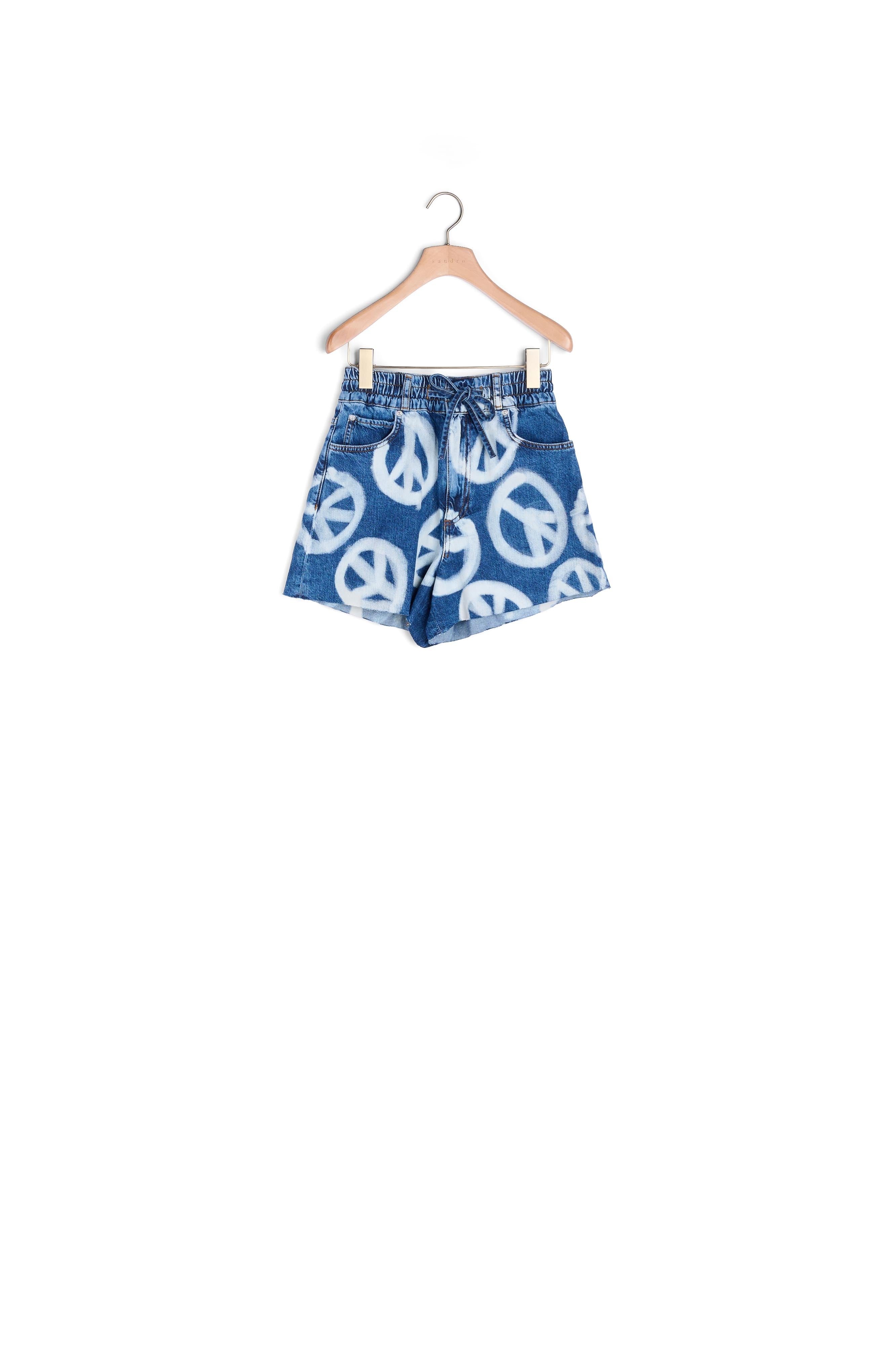 Short large en denim à motifs peace Sandro seconde main
