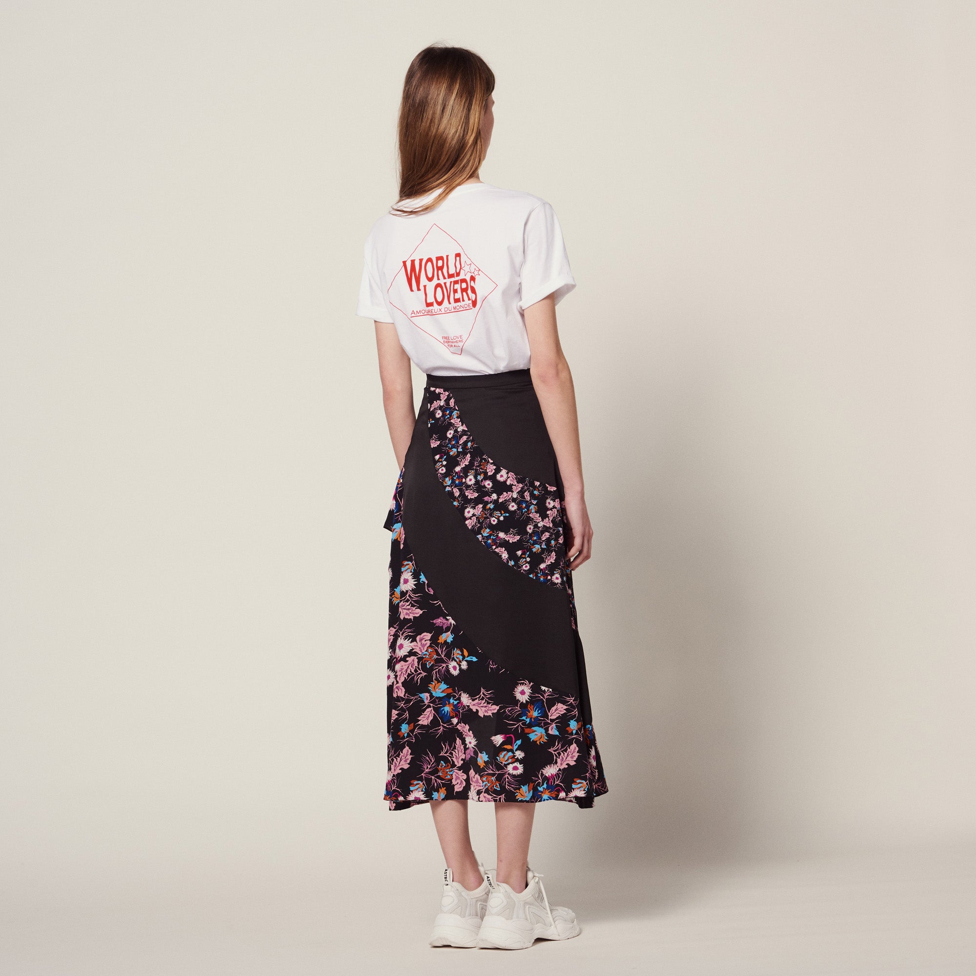 Jupe longue fluide imprimée Sandro seconde main