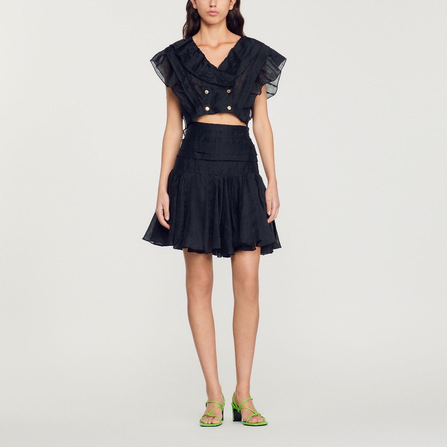 Jupe courte volantée Sandro seconde main