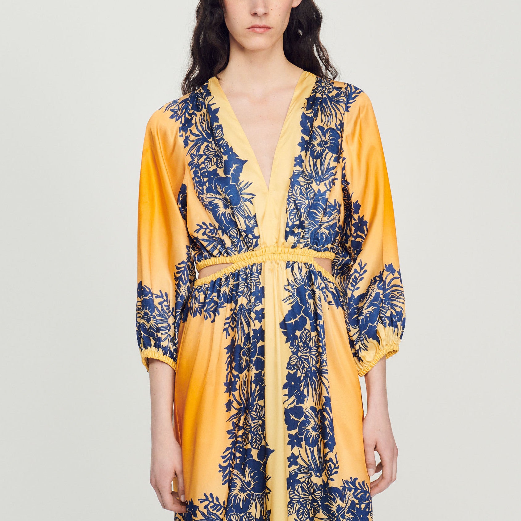 Robe longue imprimée Hawaï Sandro seconde main