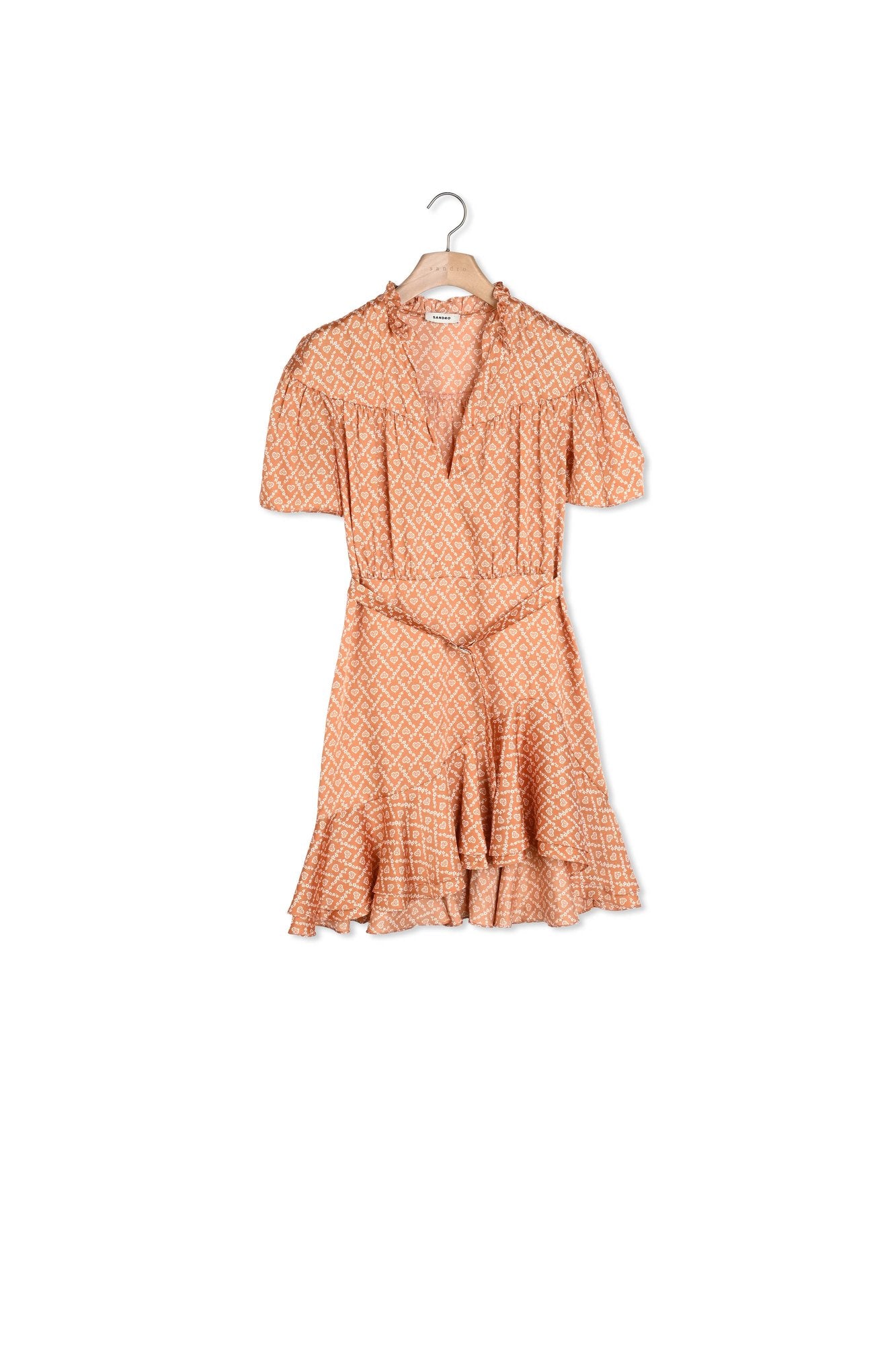 Robe volantée imprimé petits cœurs Sandro seconde main