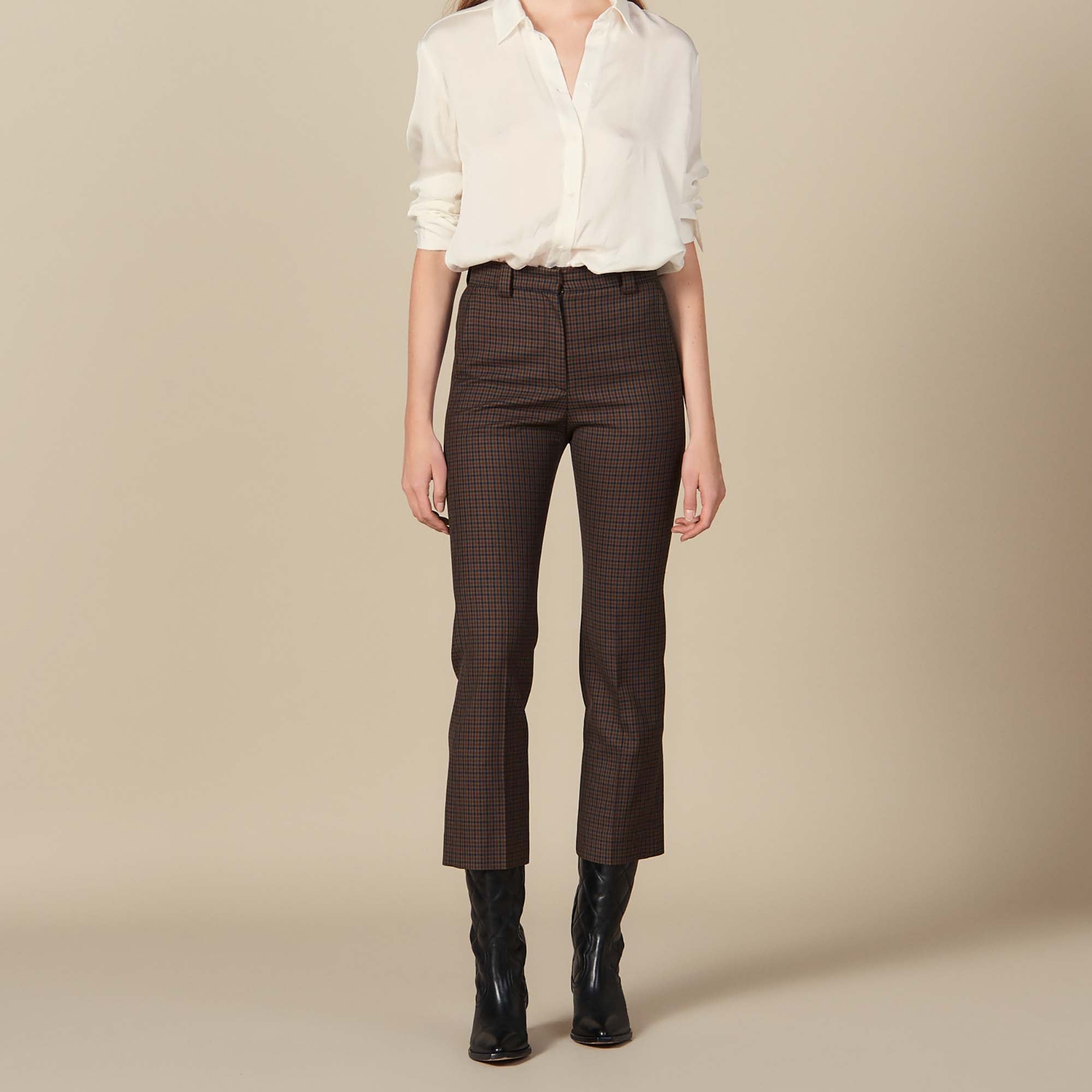Pantalon à carreaux Sandro seconde main