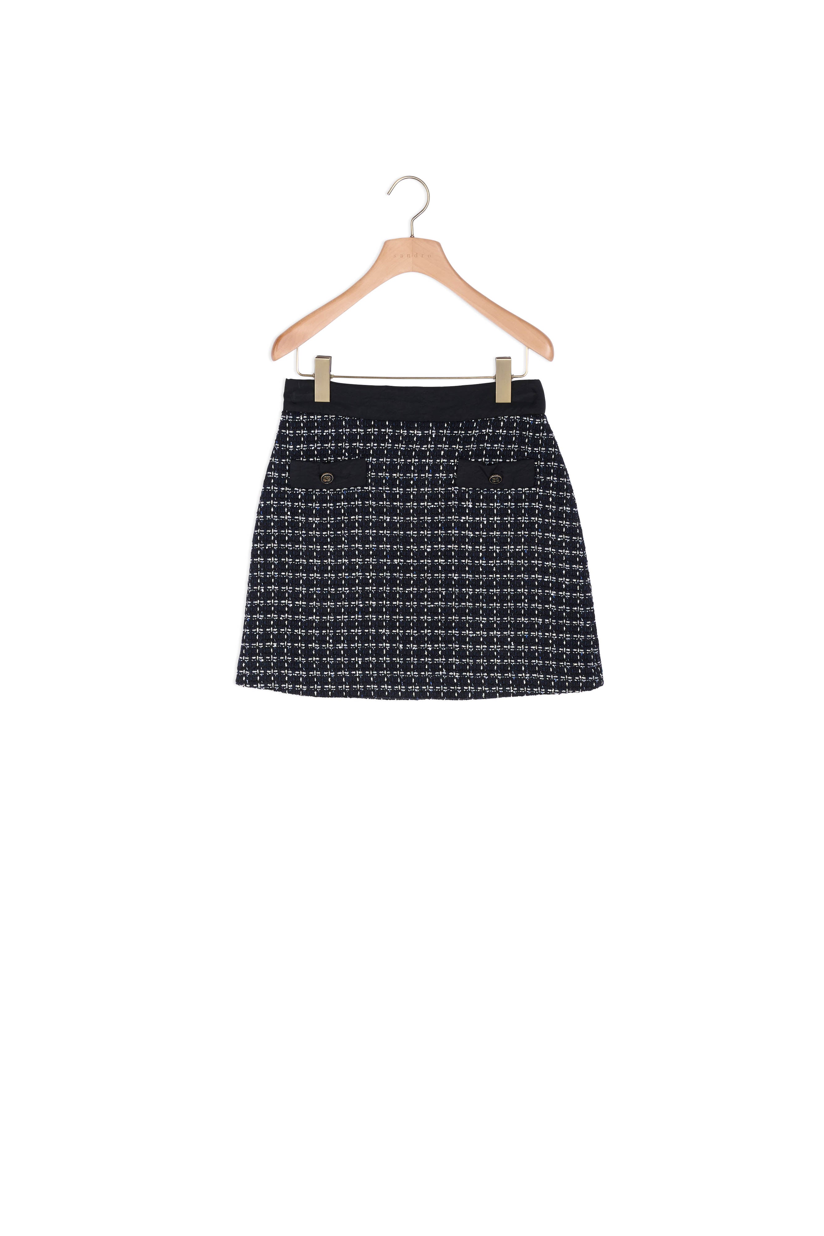 Jupe courte trapèze en tweed Sandro seconde main