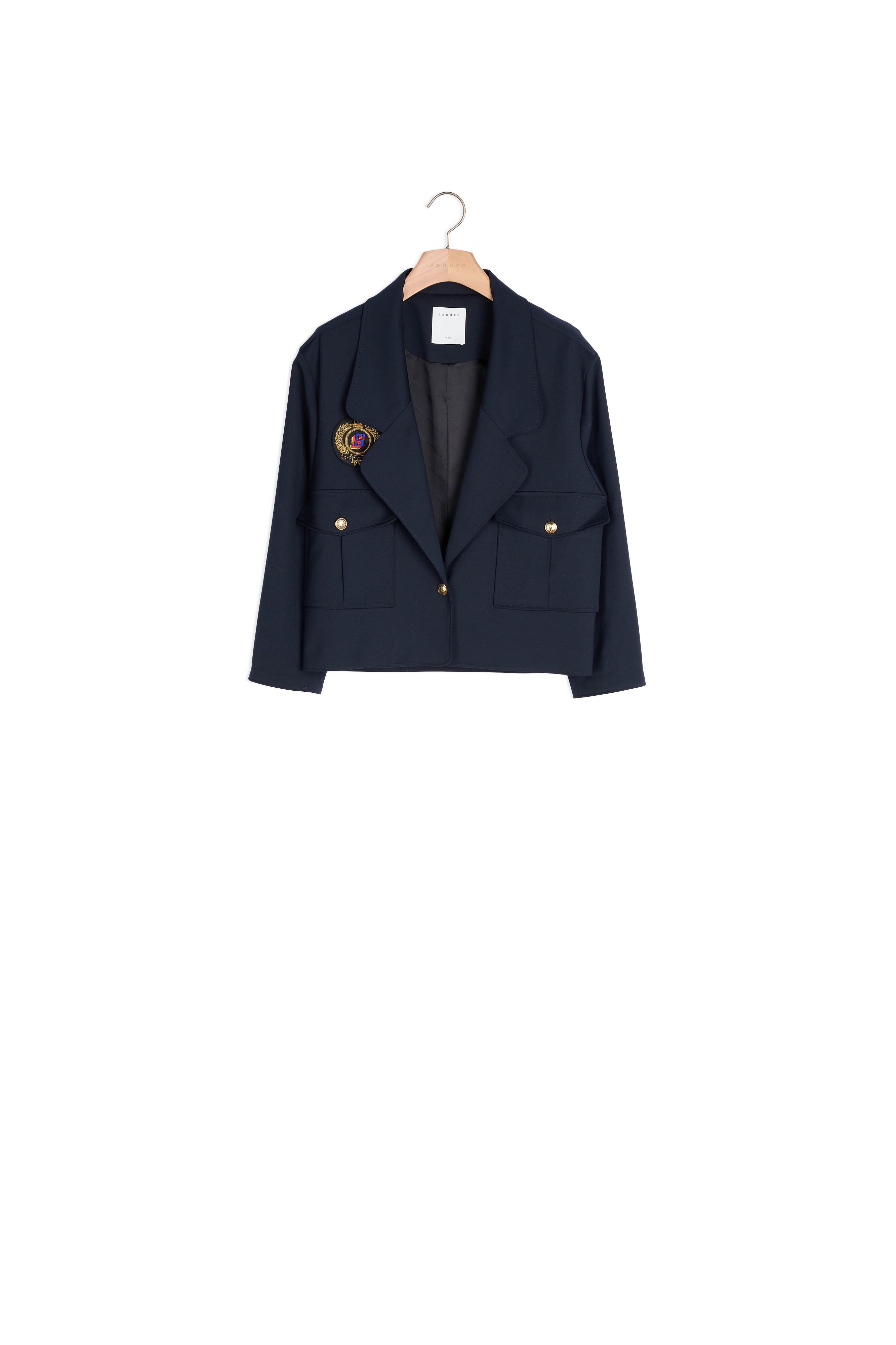 Veste tailleur courte avec patch Sandro seconde main