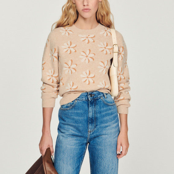 Pull en Maille à jacquard fleuri Sandro seconde main