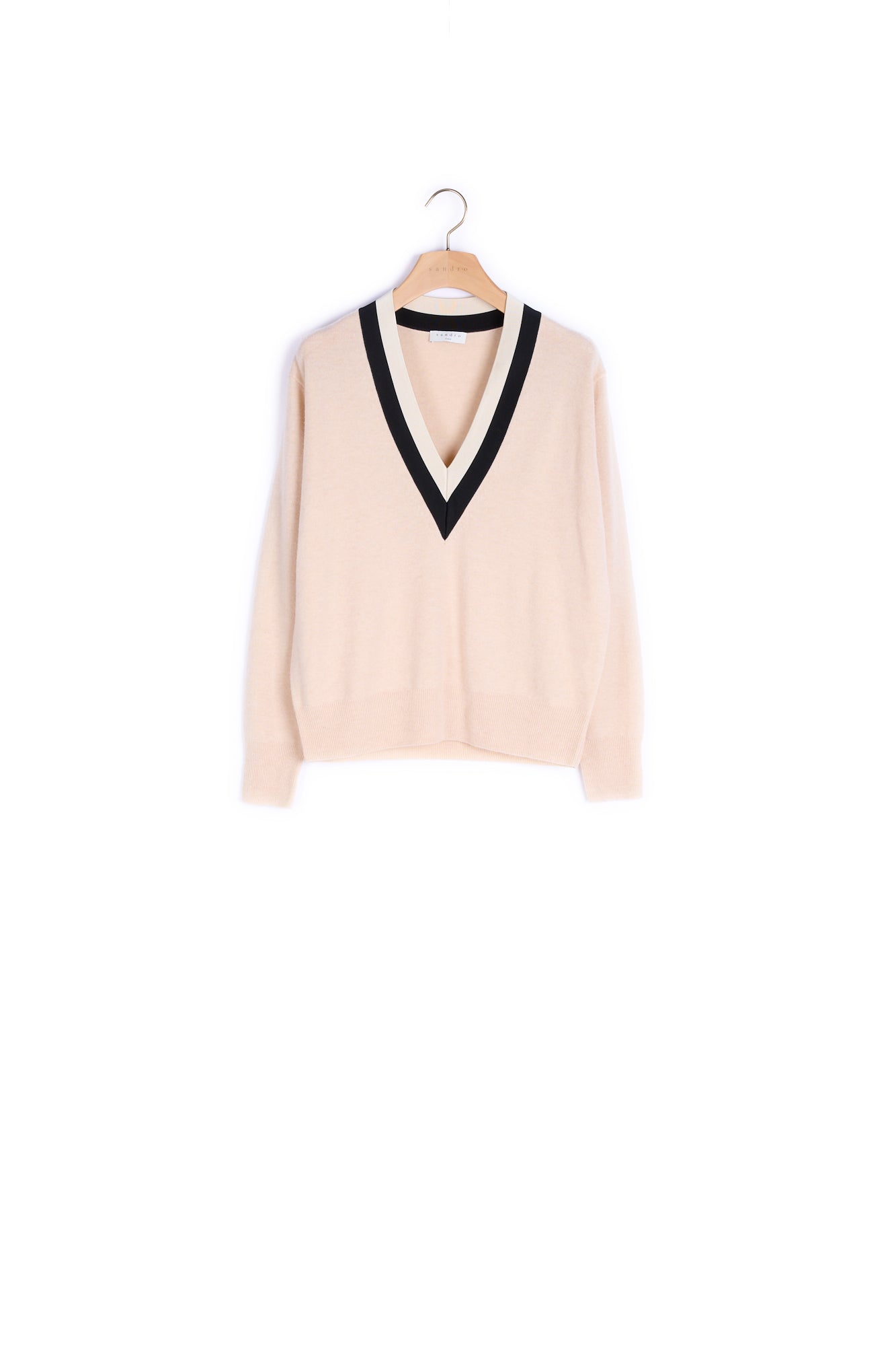 Pull en Maille avec large galon bicolore Sandro seconde main