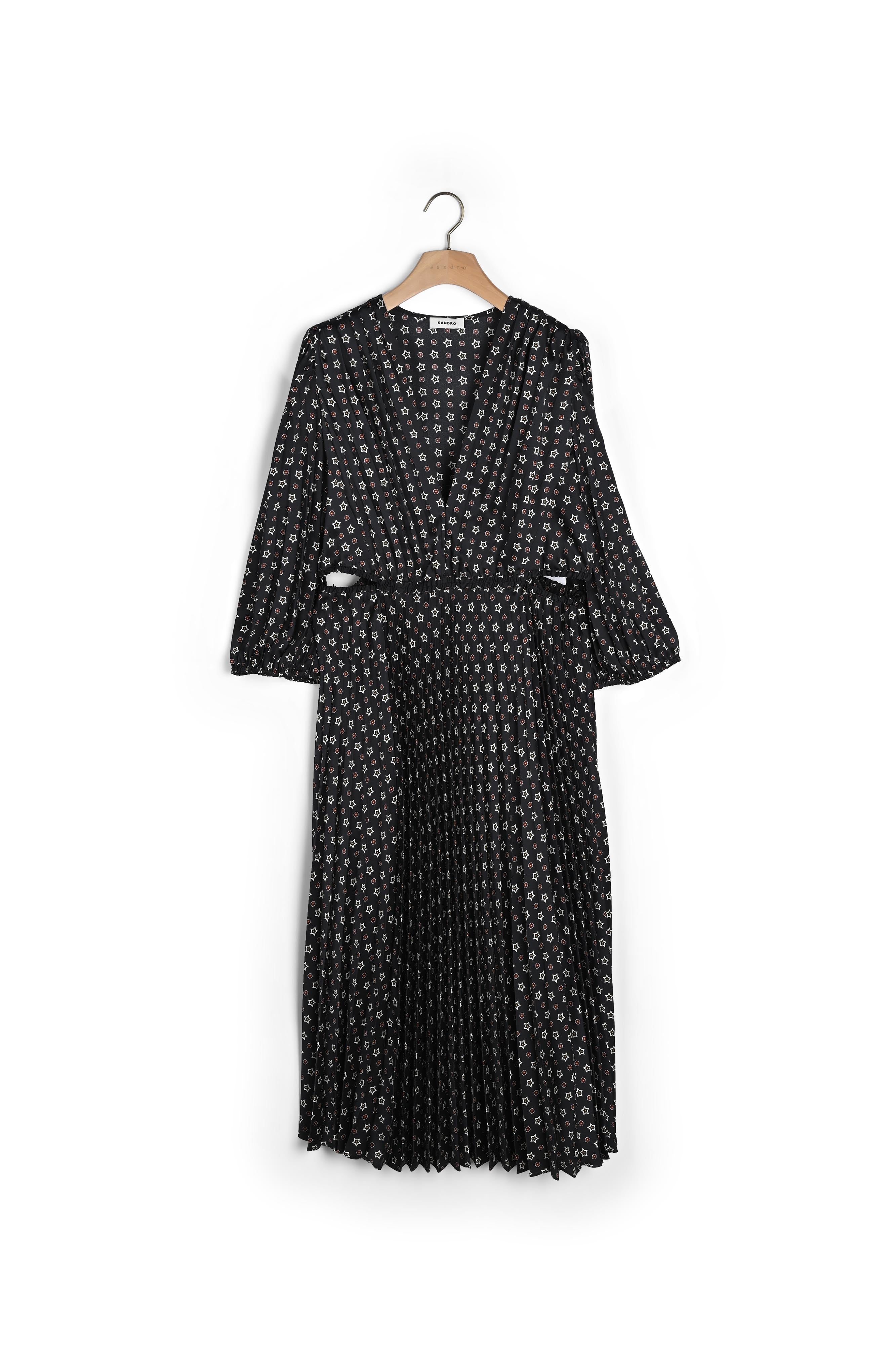 Robe longue plissée imprimée Sandro seconde main