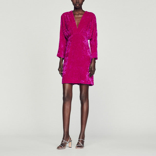 Robe courte en velours frappé Sandro seconde main