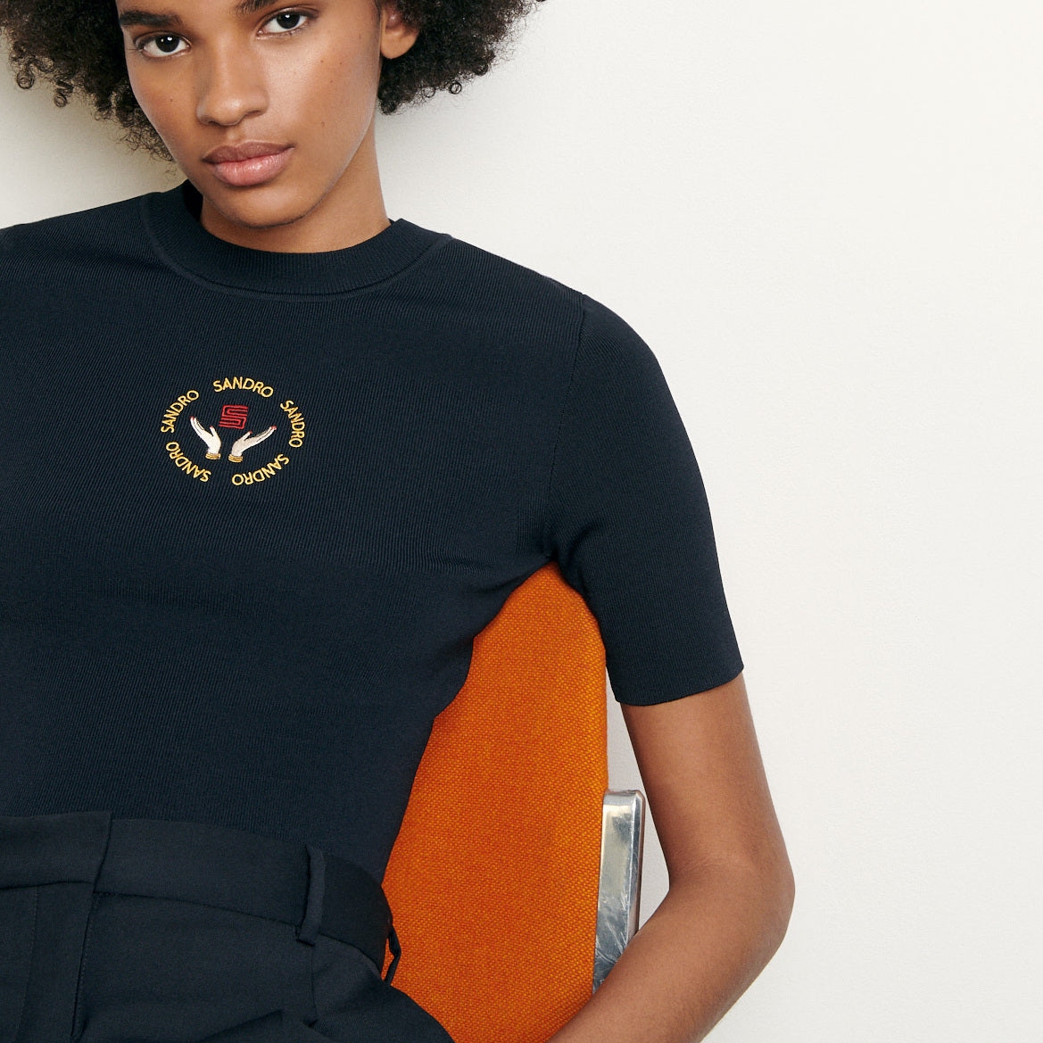 Top en Maille avec broderie Sandro seconde main