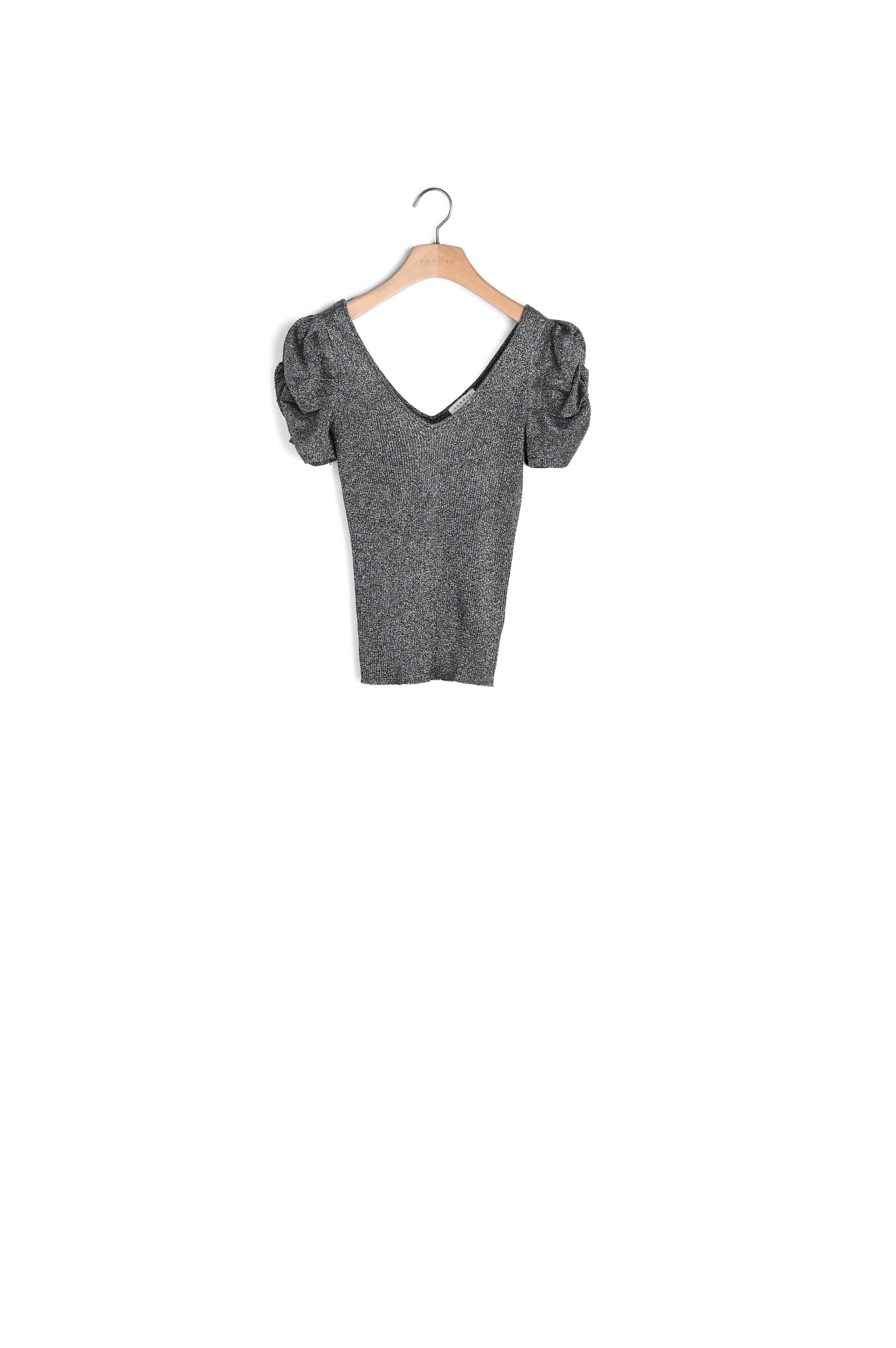 Top en Maille lurex à manches bouffantes Sandro seconde main