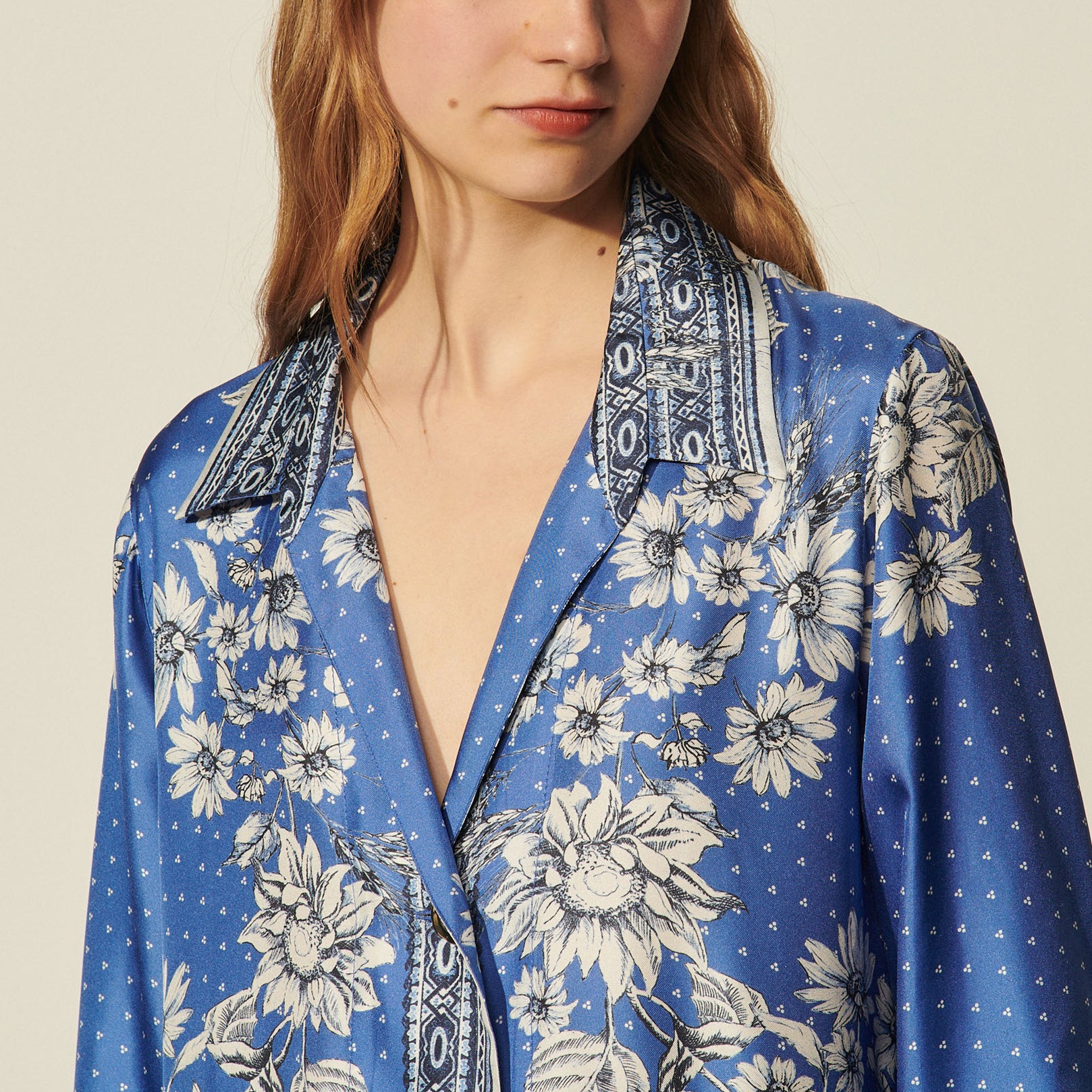 Robe en soie imprimée Sandro seconde main