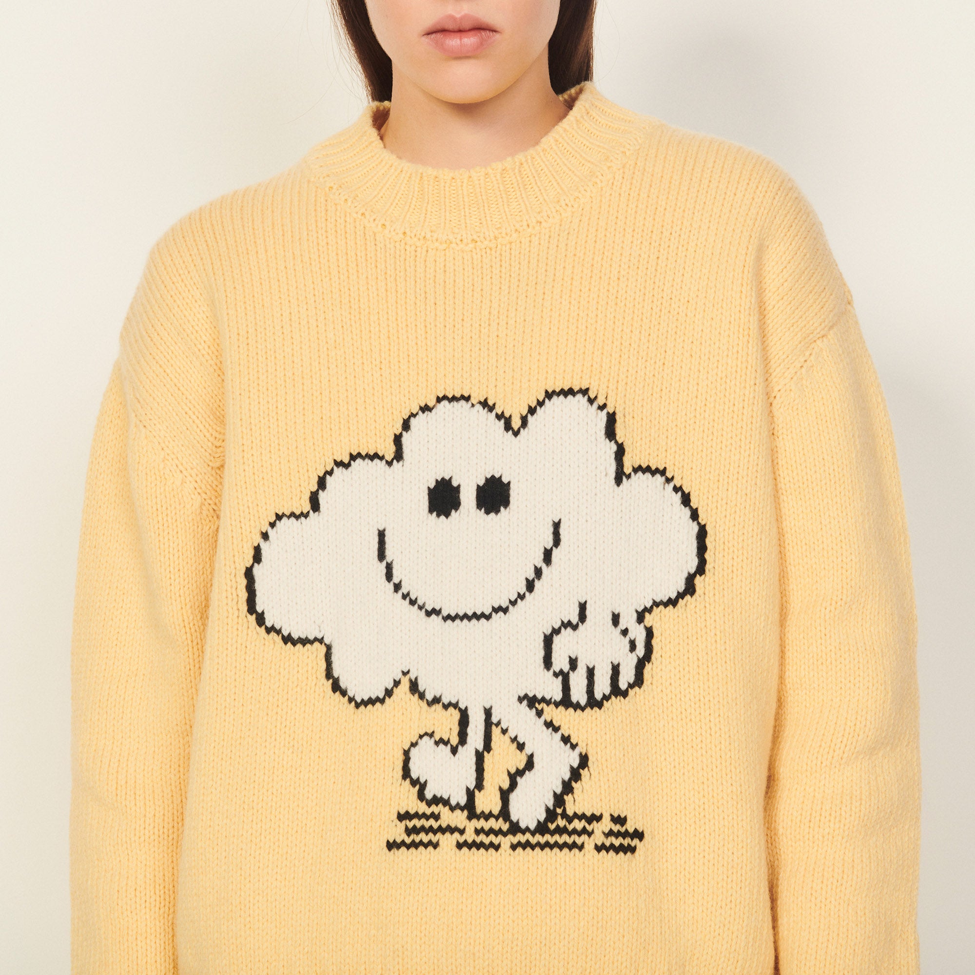 Pull Jaune Pâle Sandro seconde main