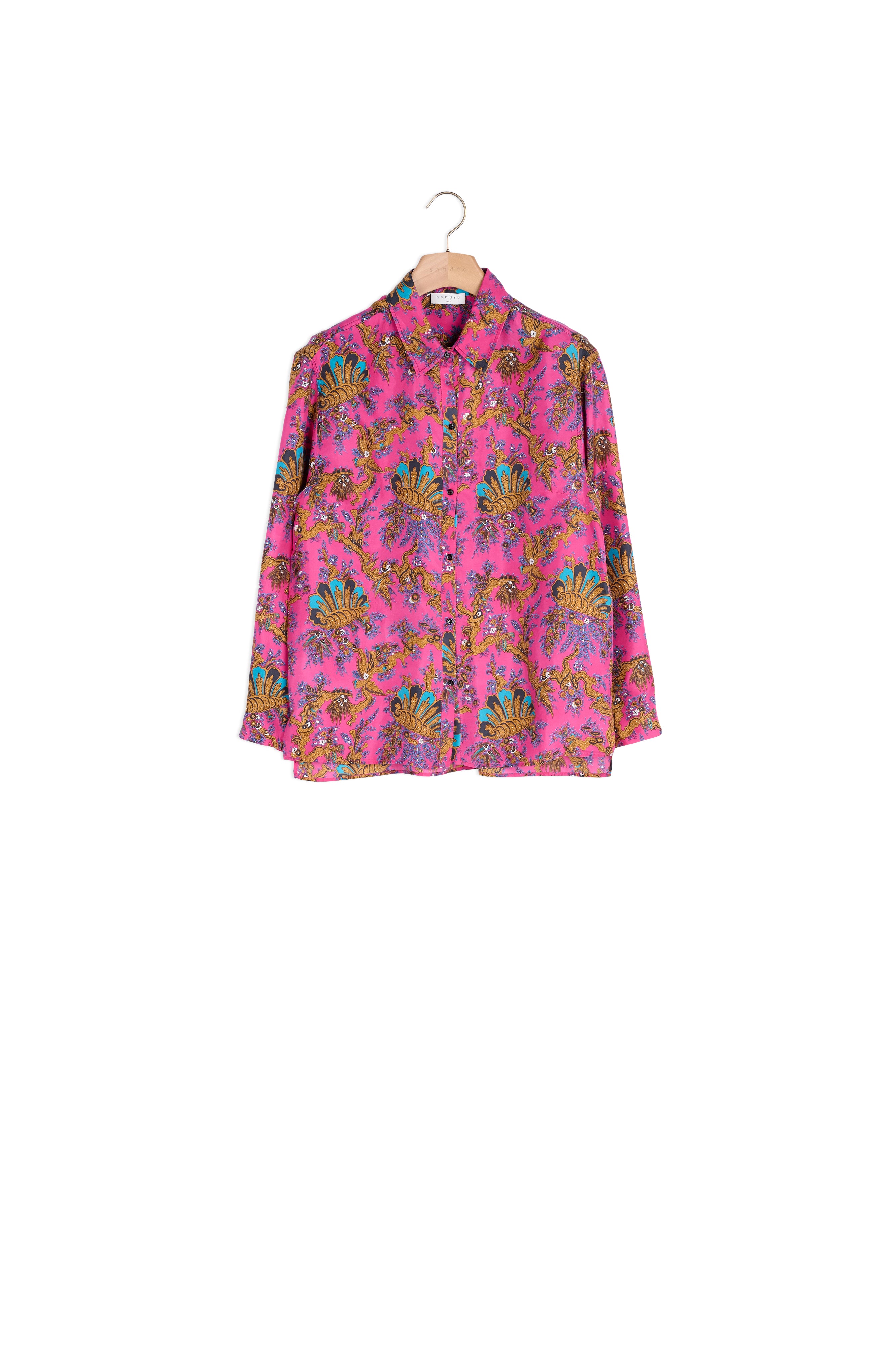 Chemise en soie imprimée Sandro seconde main