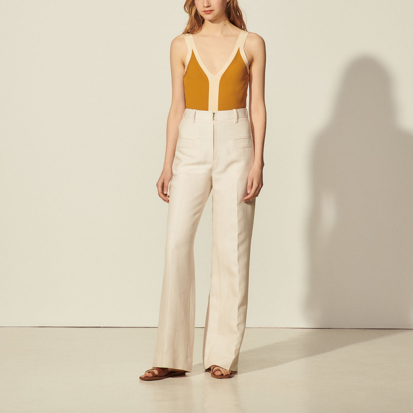 Pantalon avec zip milieu devant Sandro seconde main