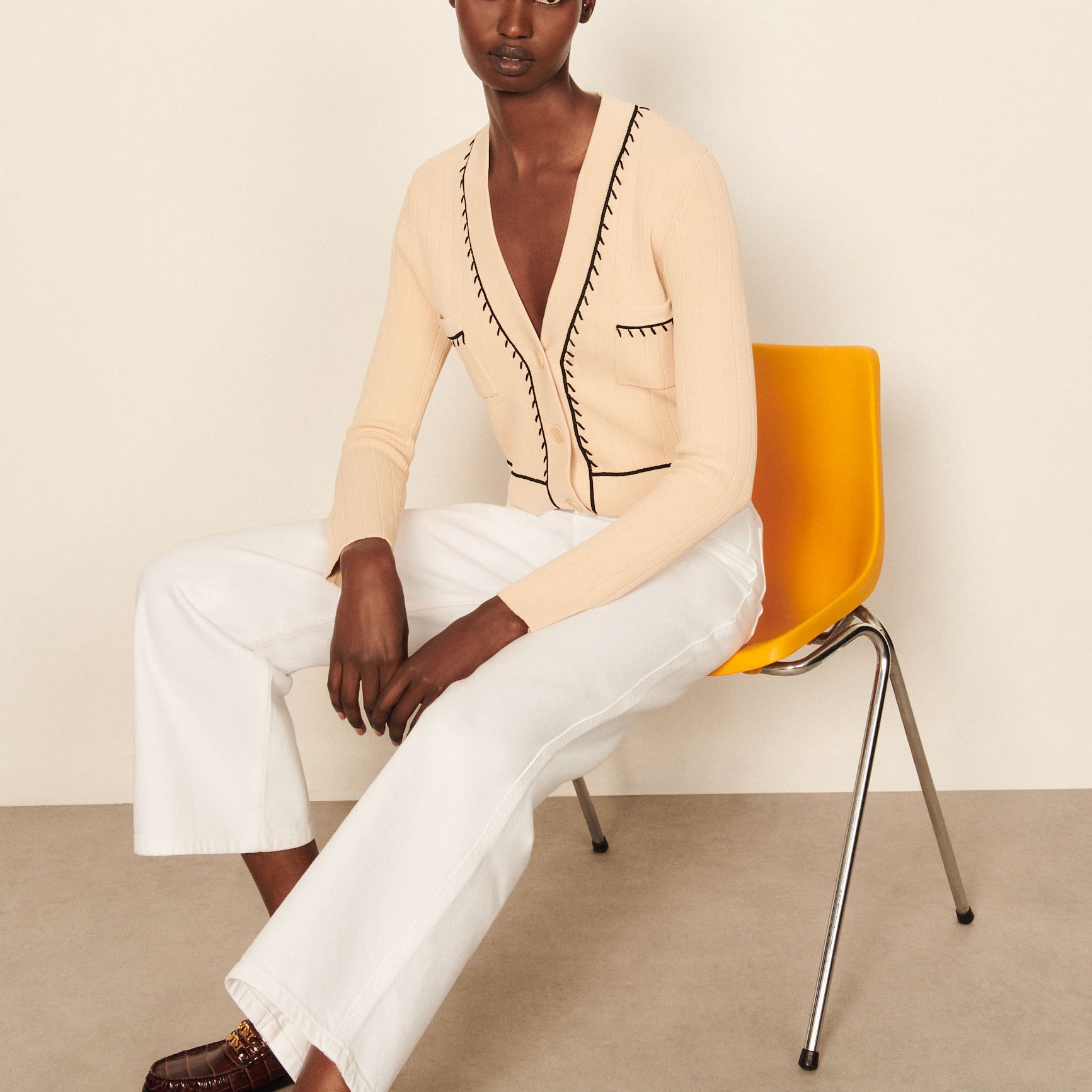 Cardigan à détails contrastés Sandro seconde main