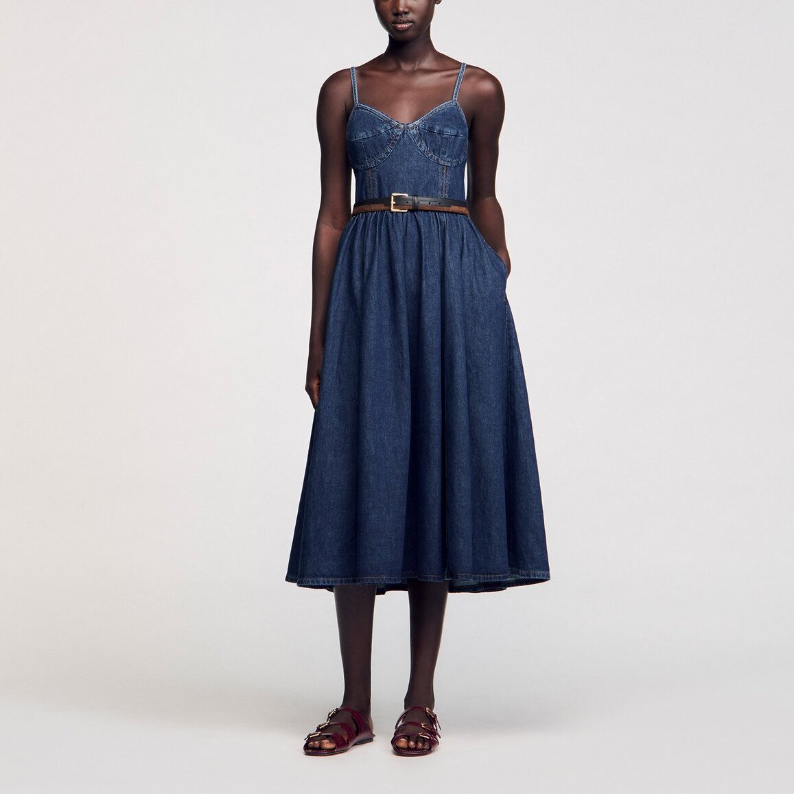 Robe midi en jean Sandro seconde main