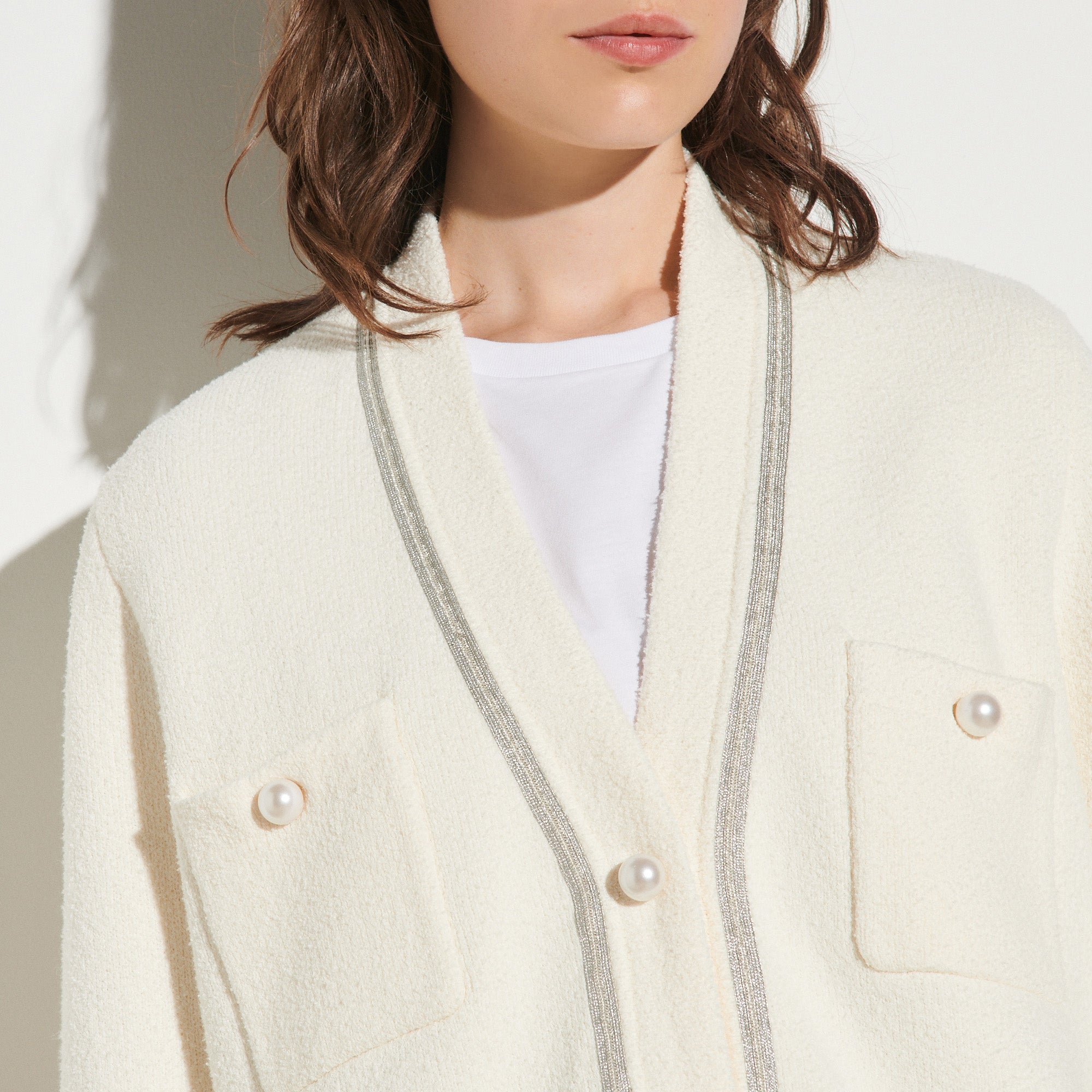Cardigan long avec boutons perles Sandro seconde main