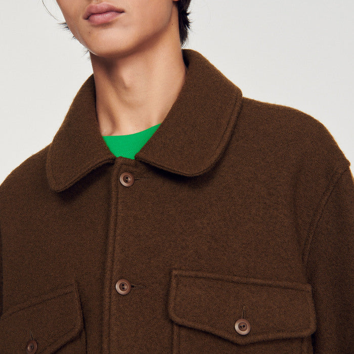 SurChemise en laine bouillie Sandro seconde main