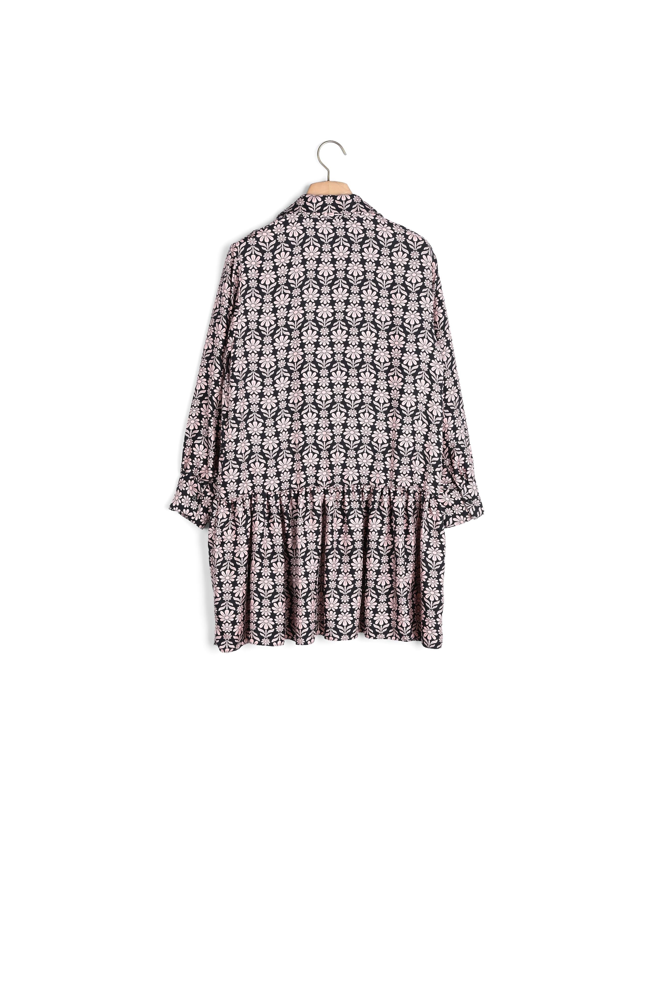 Robe imprimé noir et rose Sandro seconde main