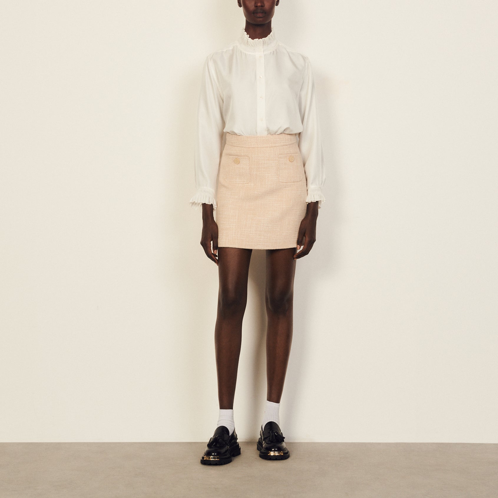 Jupe courte en laine Sandro seconde main