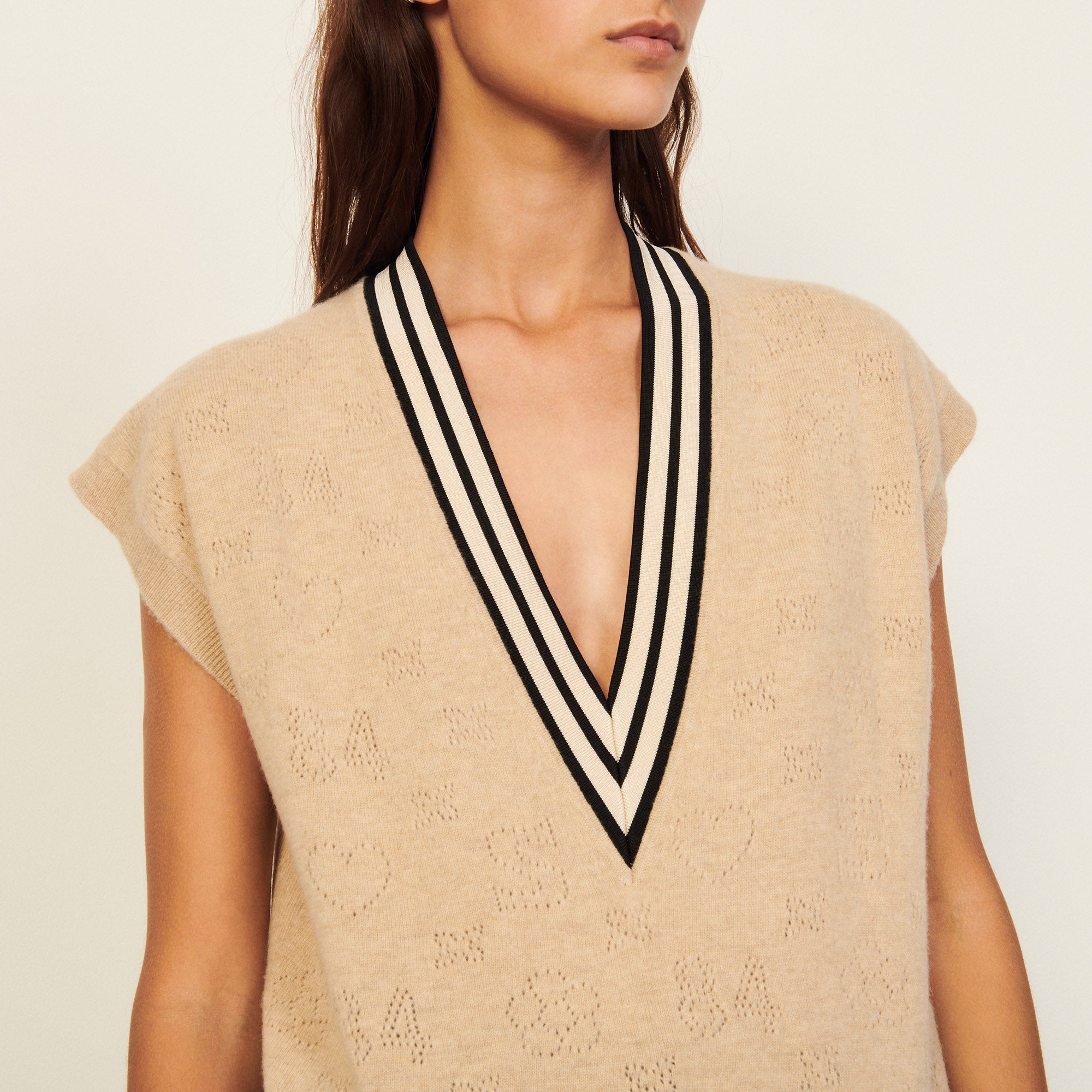 Pull en Maille avec encolure contrastée Sandro seconde main