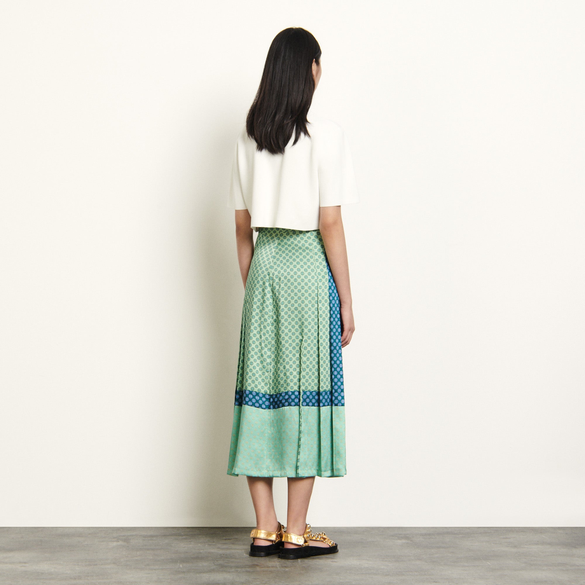 Jupe longue en mix d'imprimés Sandro seconde main