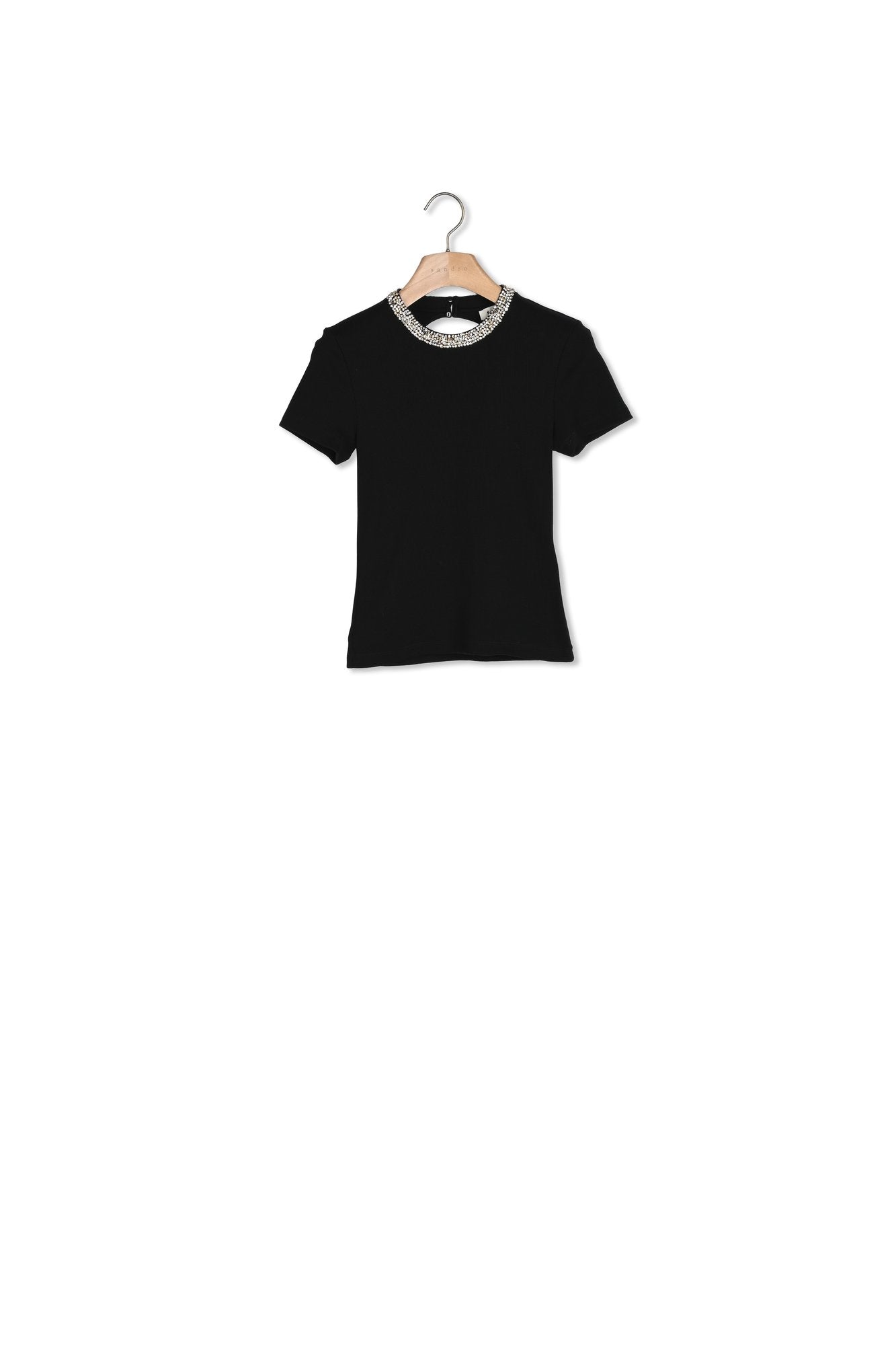 Tee-shirt à galon strassé Sandro seconde main