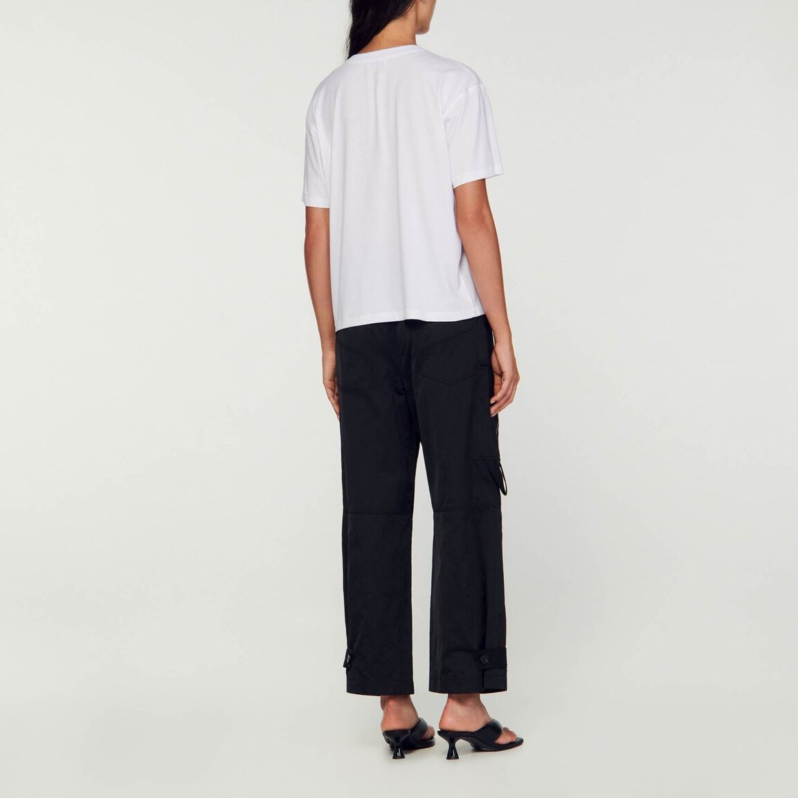 Tee-shirt court strass Sandro seconde main