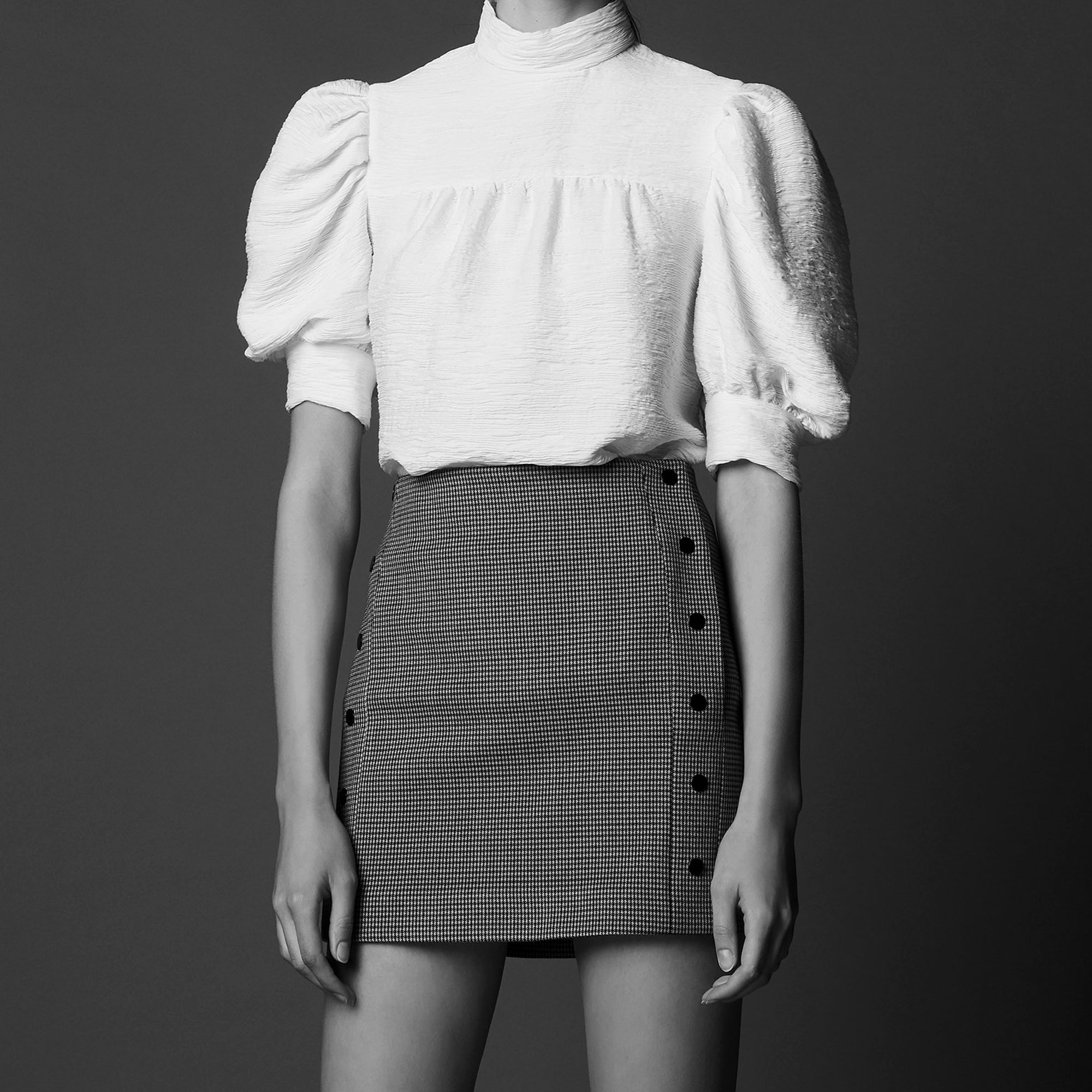 Jupe imprimé carreaux double boutonnage Sandro seconde main