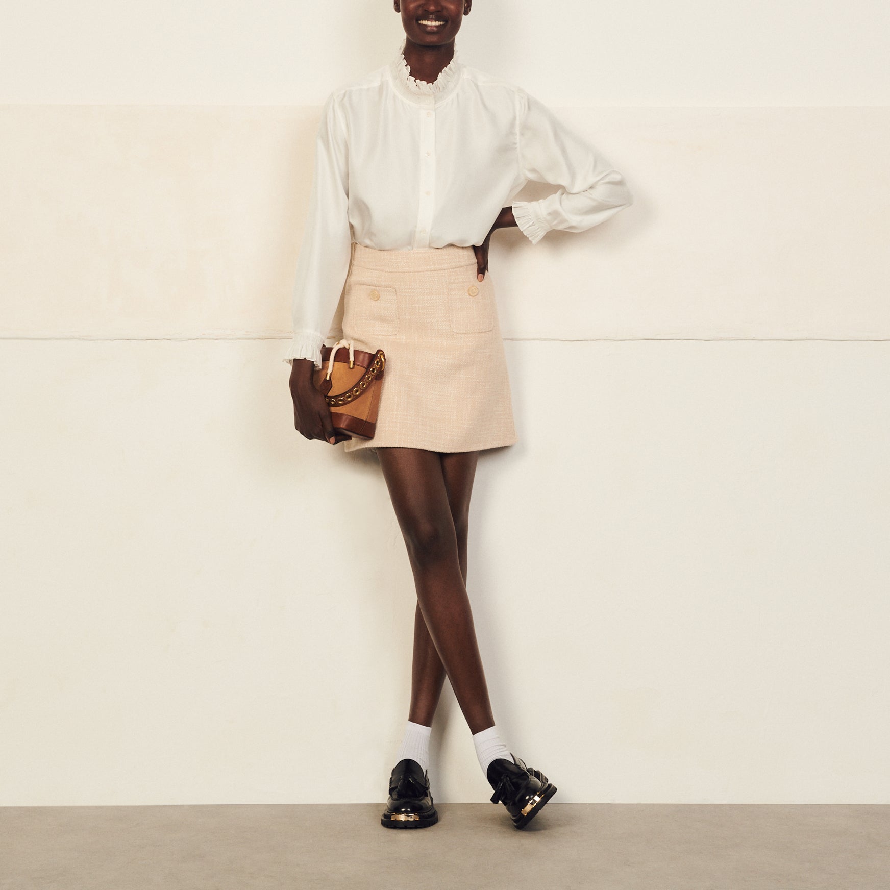 Jupe courte en laine Sandro seconde main