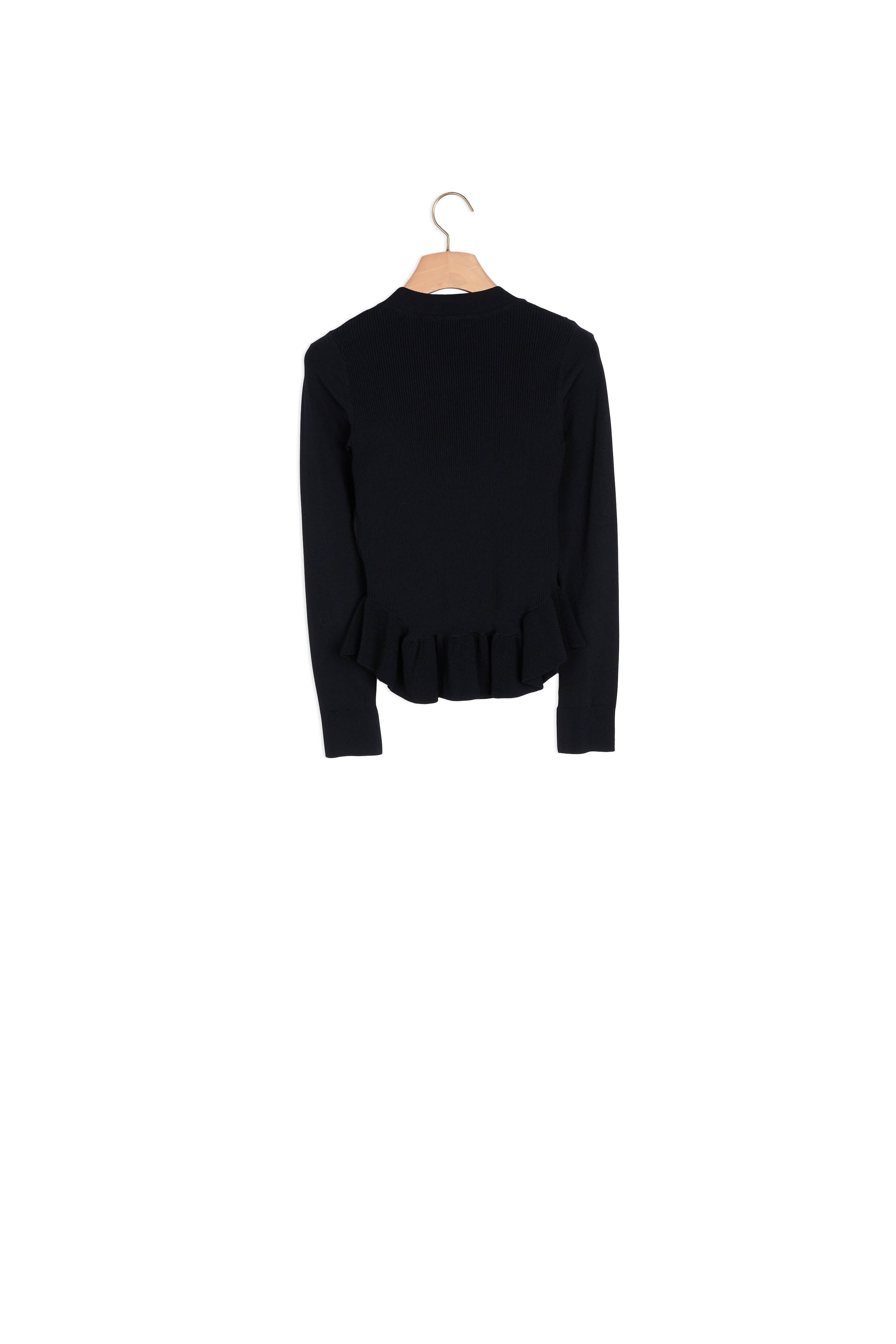 Pull avec basque volantée et perles Sandro seconde main