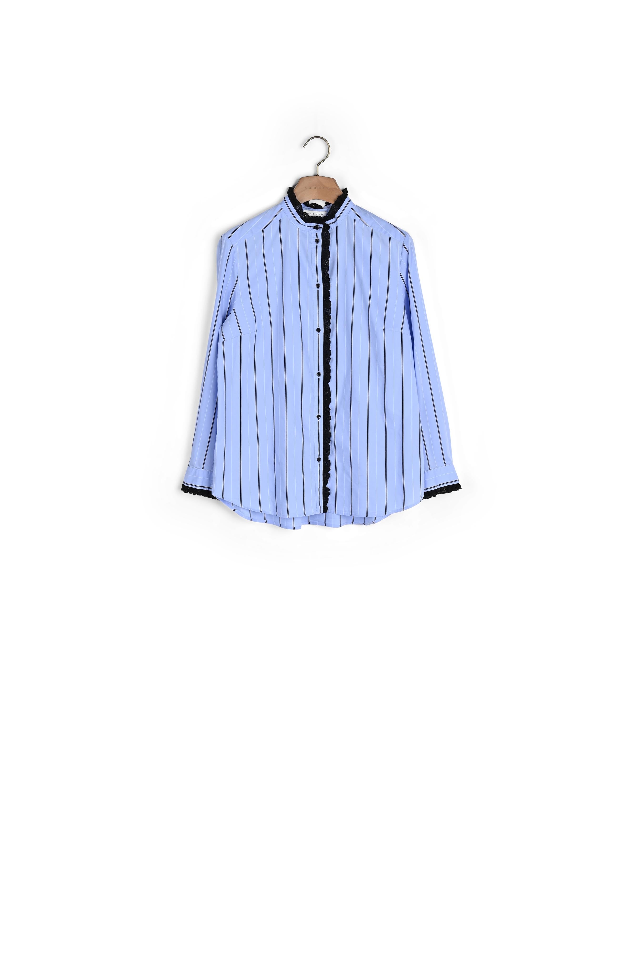 Chemise rayée avec galon de dentelle Sandro seconde main