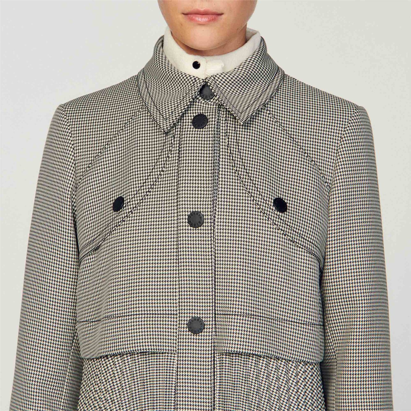 Trench pied-de-poule Sandro seconde main