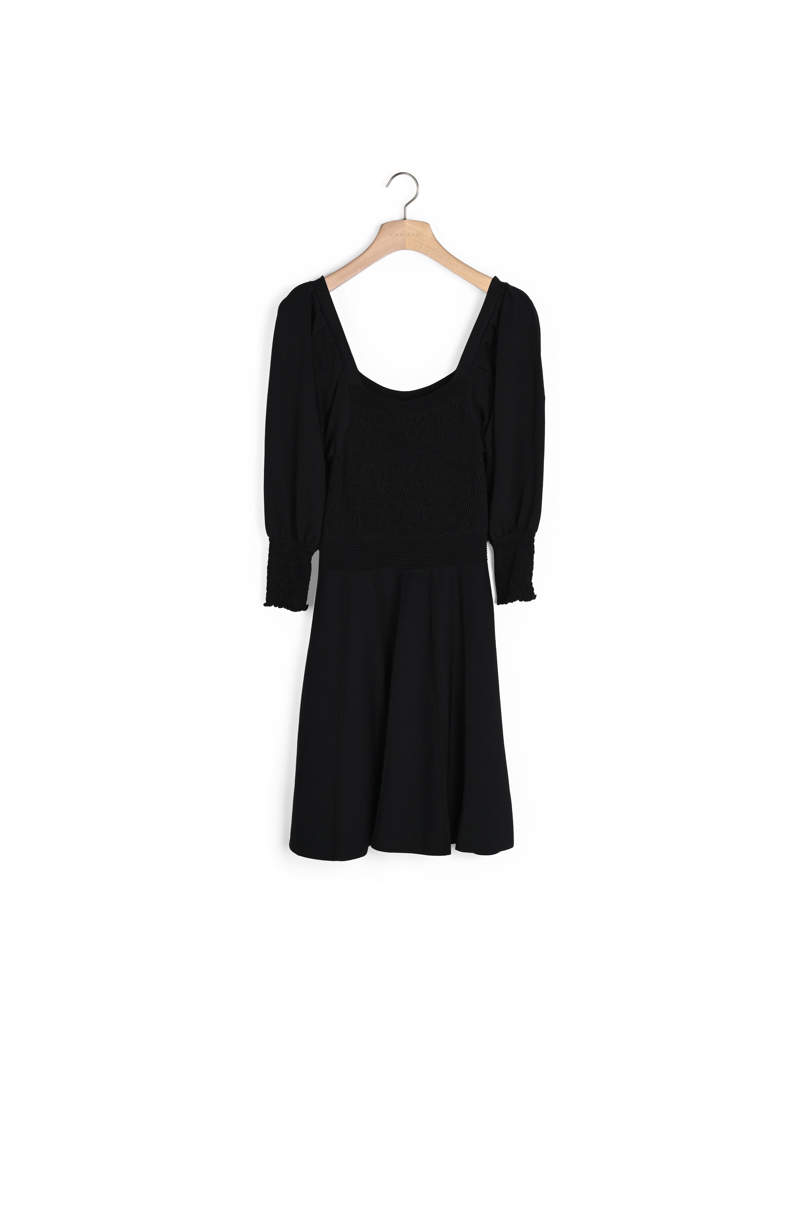 Robe à encolure carrée smockée Sandro seconde main