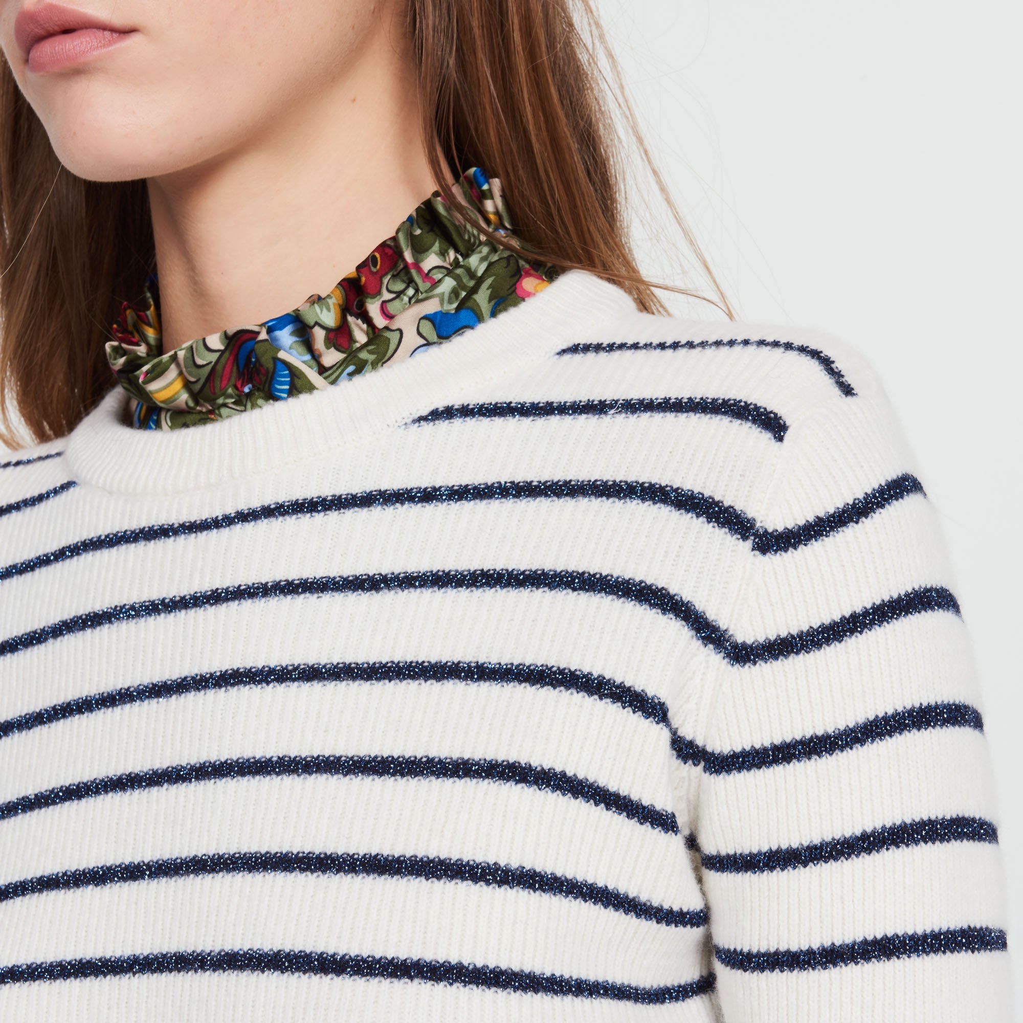 Pull inspiration marinière avec lurex Sandro seconde main