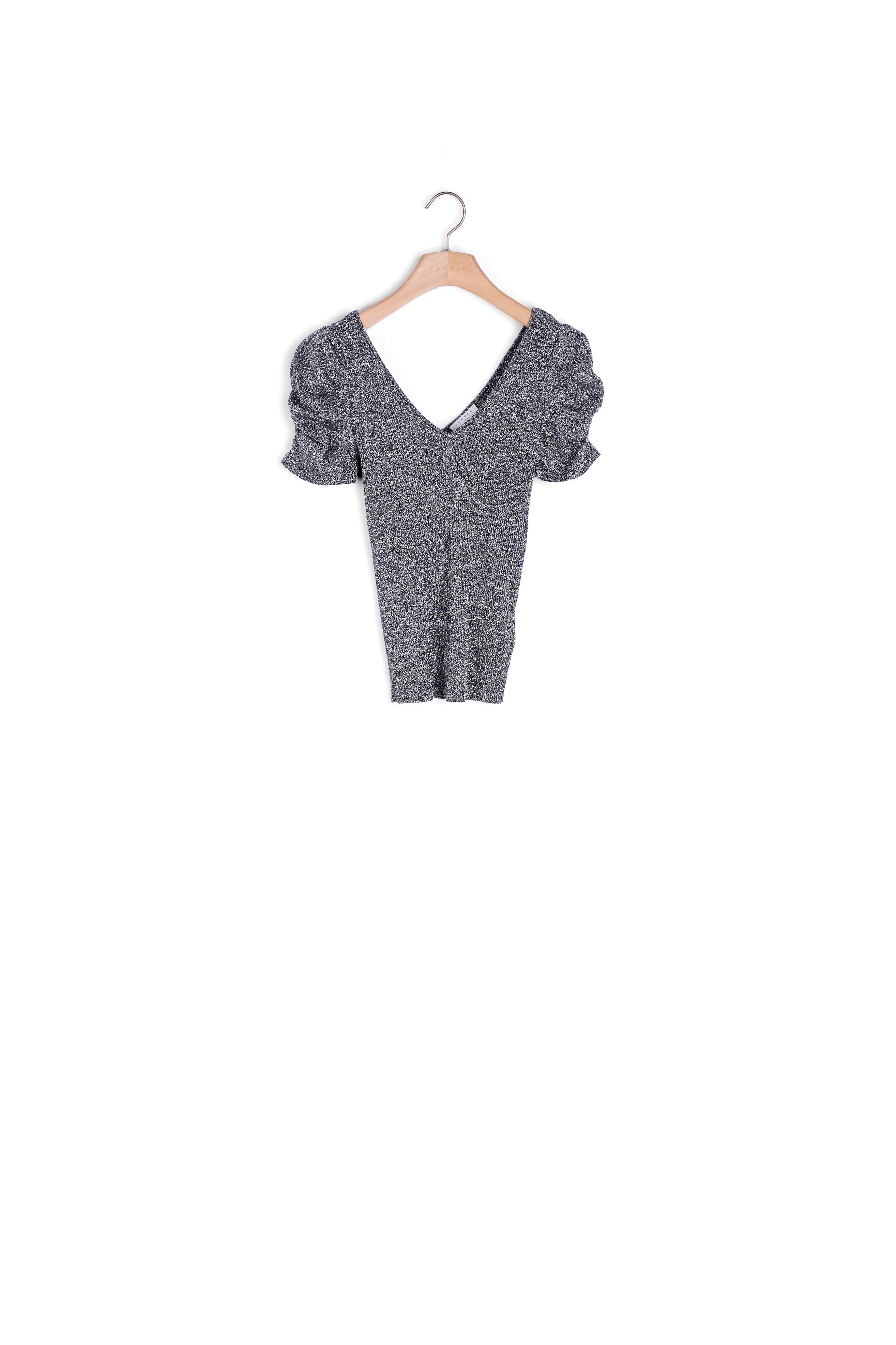 Top en Maille lurex à manches bouffantes Sandro seconde main