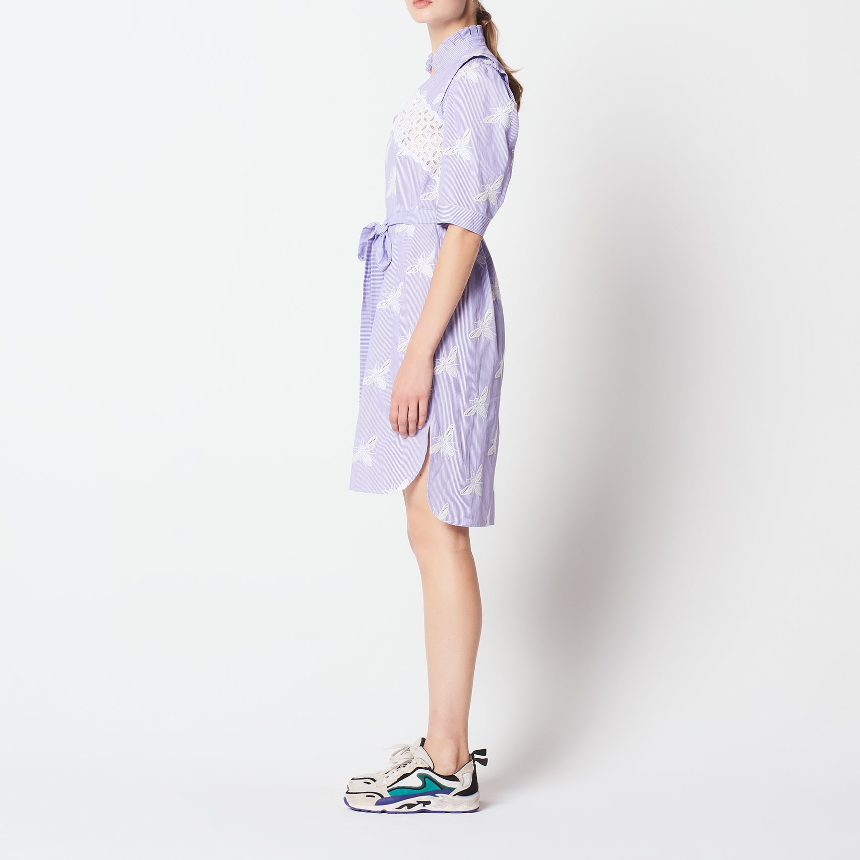 Robe imprimée avec insert de dentelle Sandro seconde main