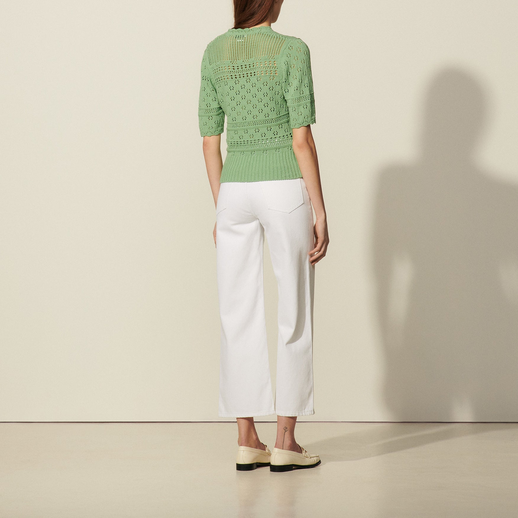 Pull manches courtes en Maille fantaisie Sandro seconde main