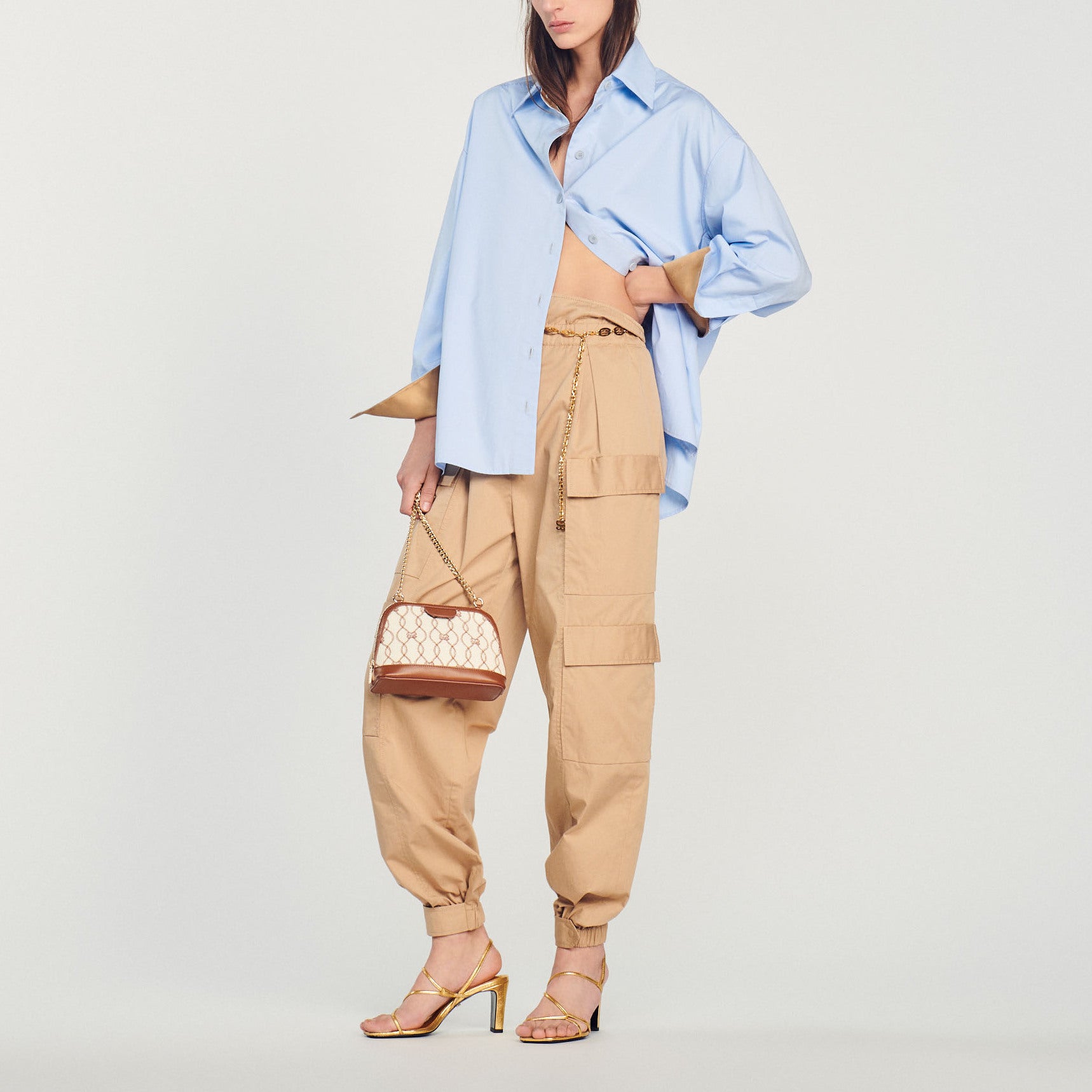 Sac Rittah en tissu monogramme Sandro seconde main