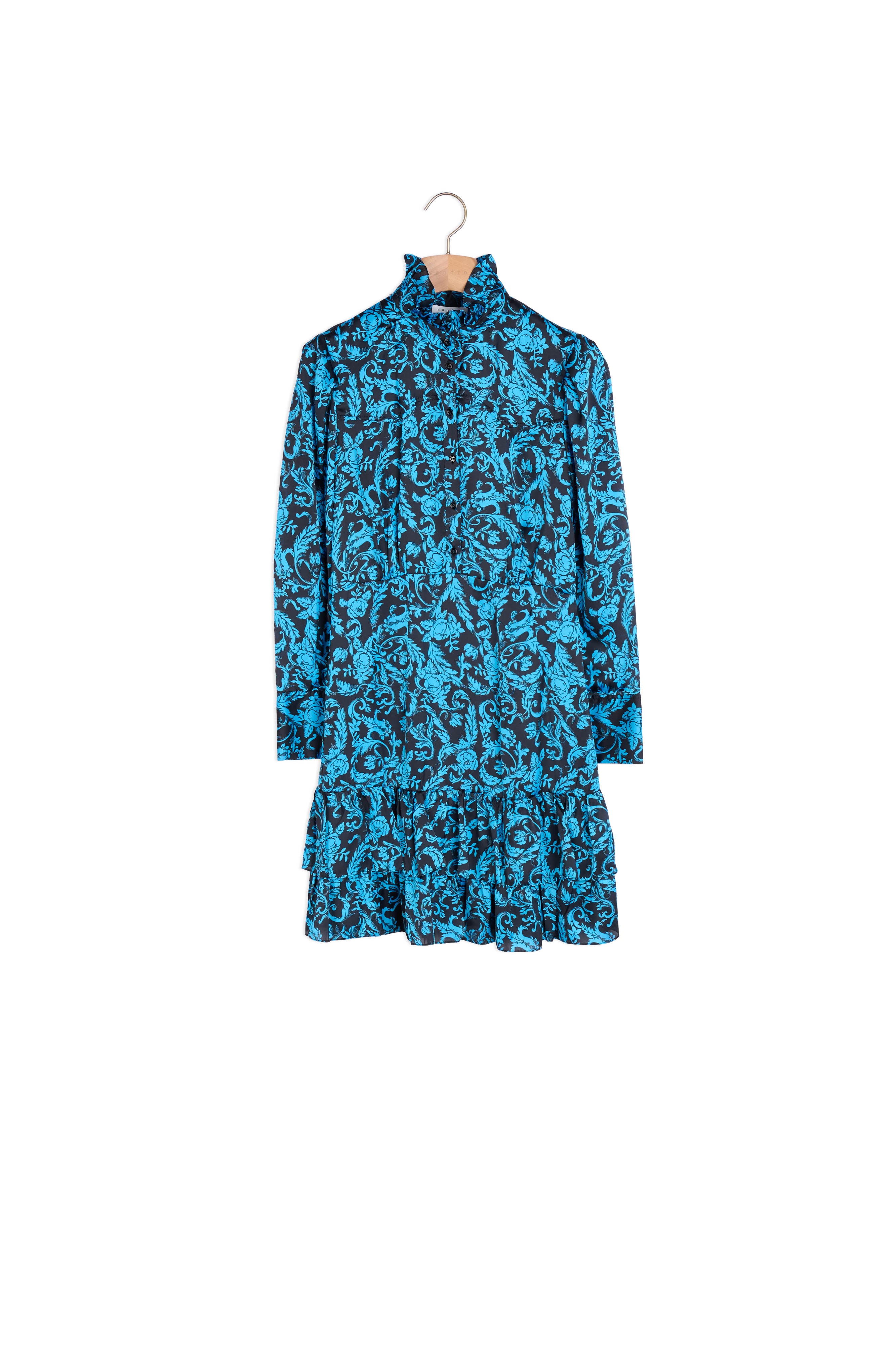 Robe imprimée à volants et col montant Sandro seconde main