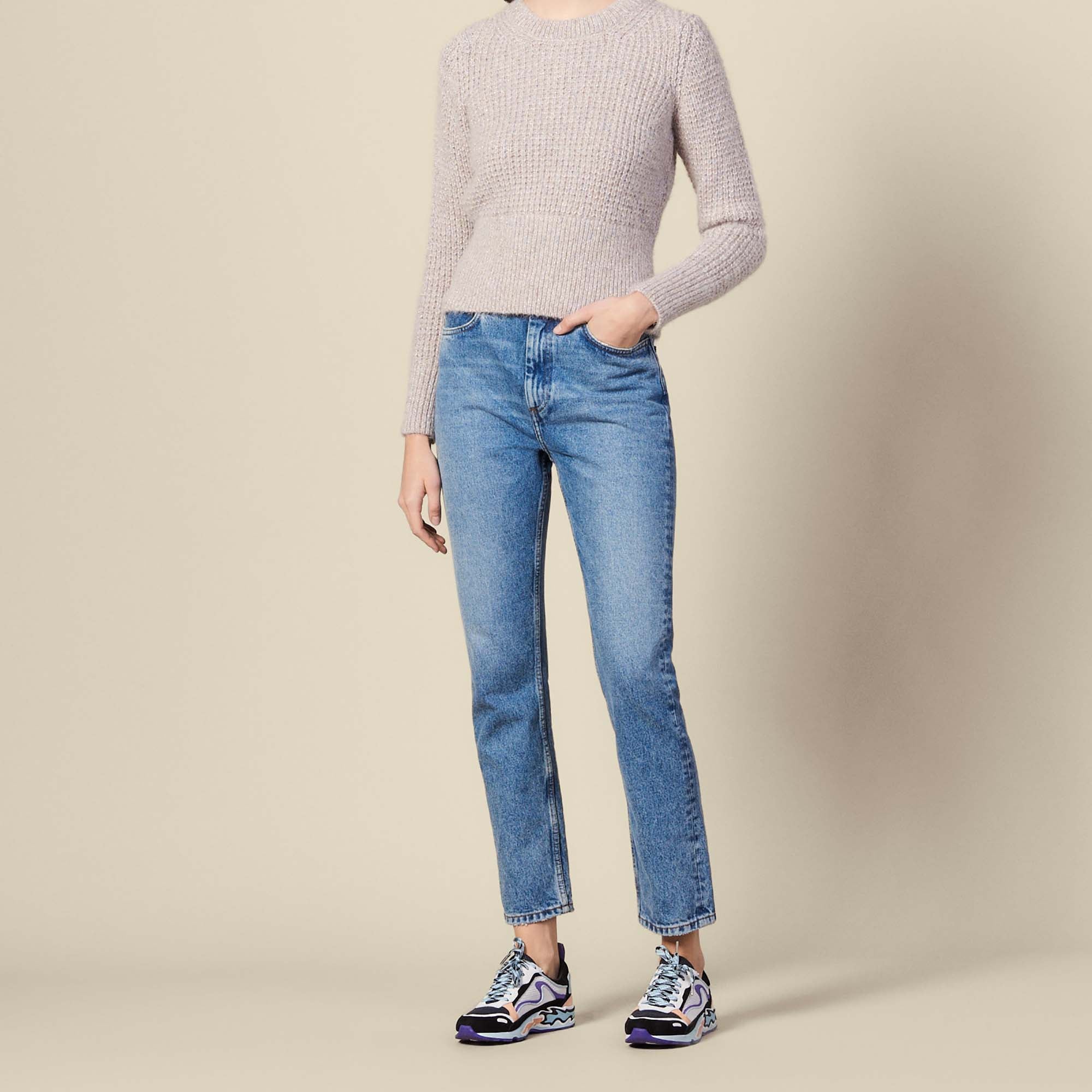 Pull col rond effet Maille perlée Sandro seconde main