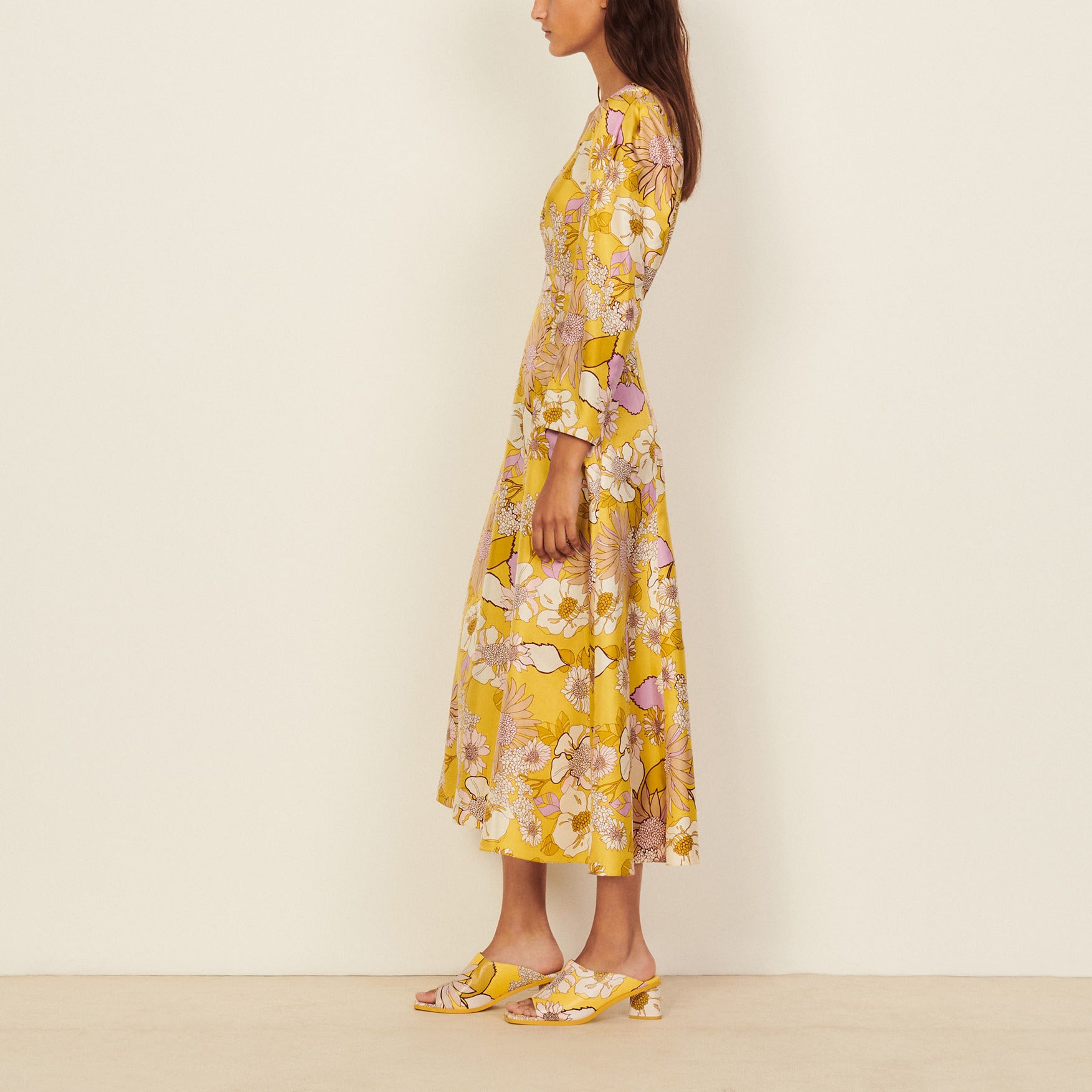 Robe longue imprimée en soie Sandro seconde main