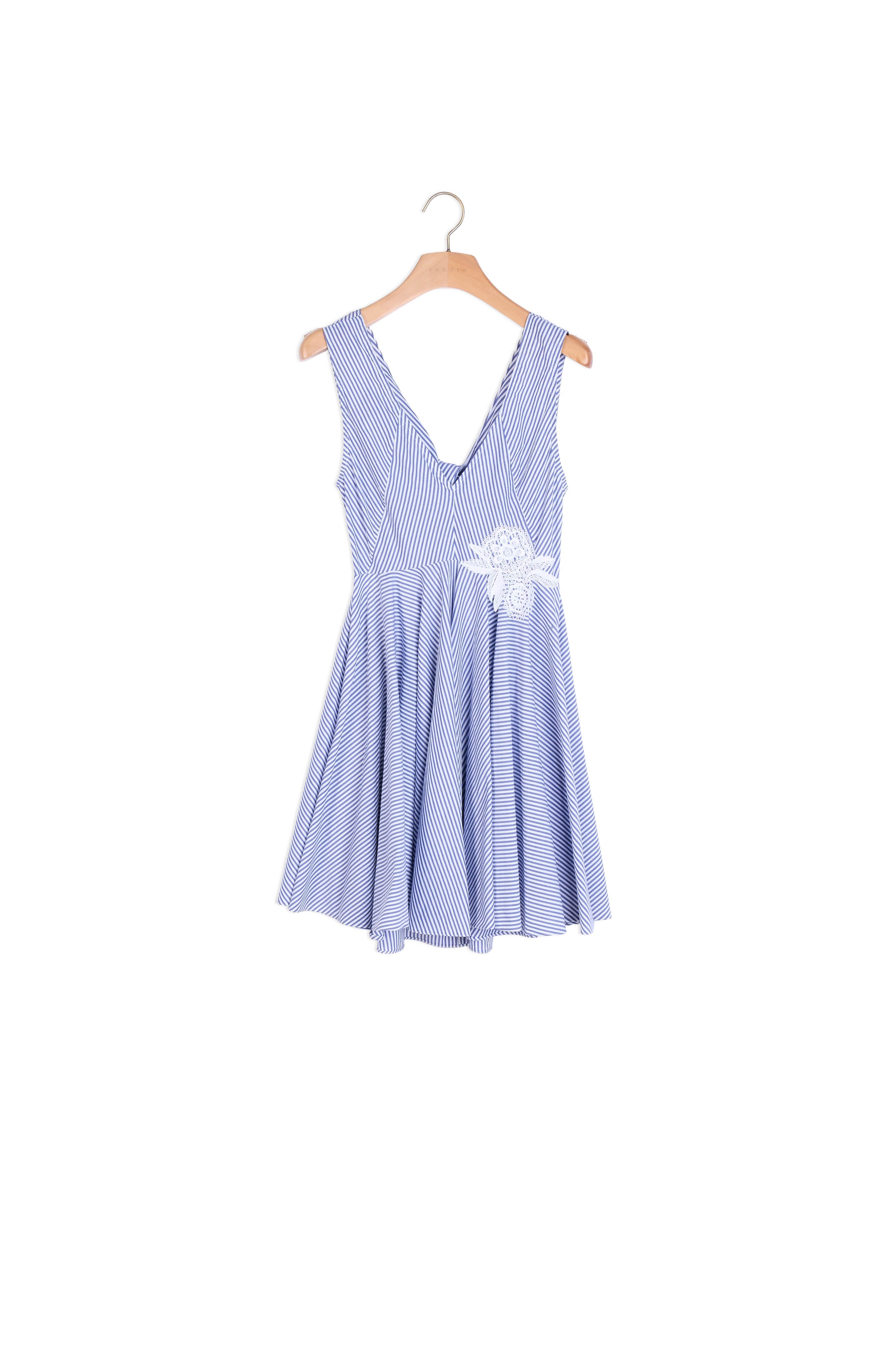Robe à rayures à nouer au dos Sandro seconde main