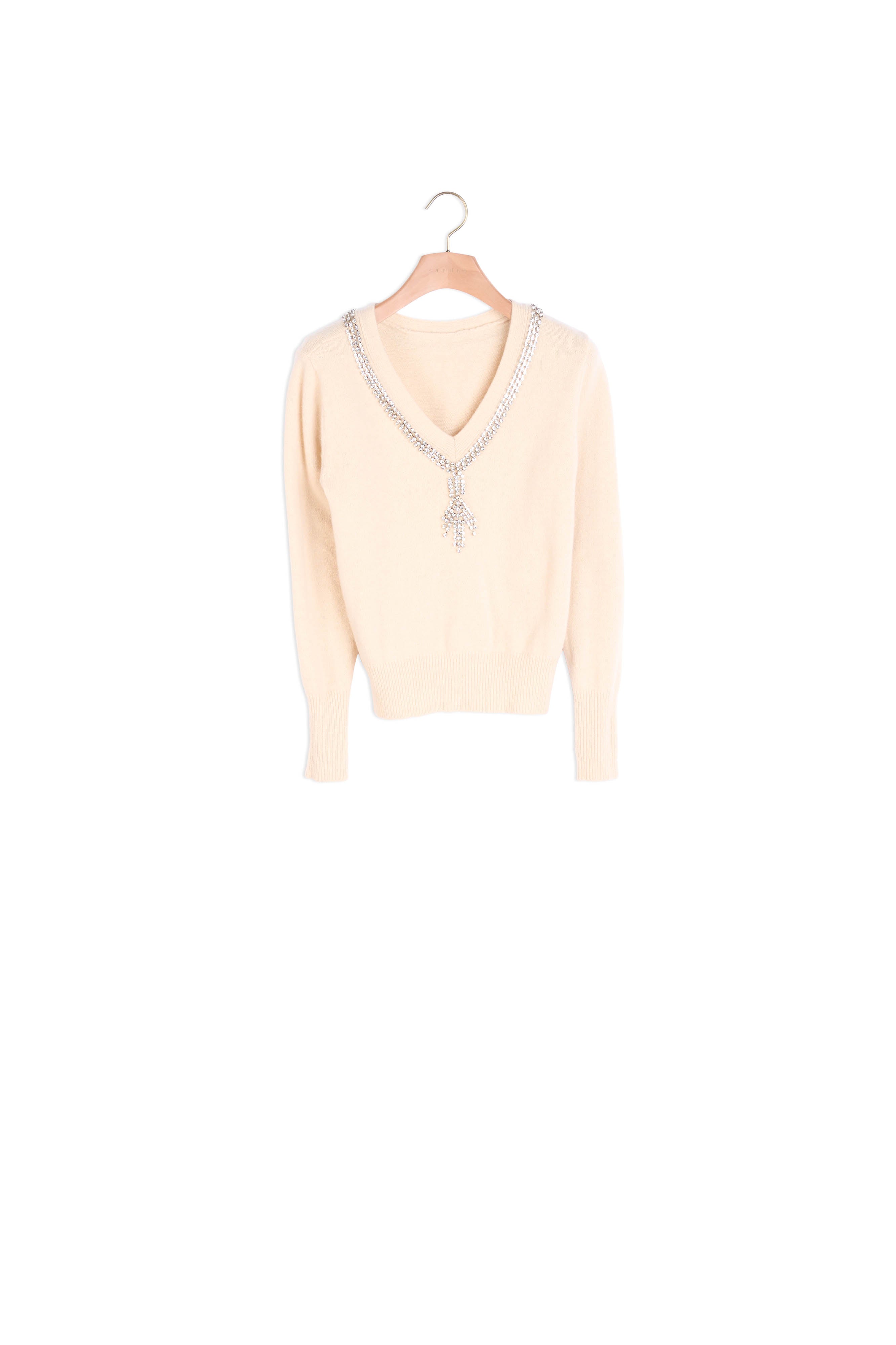 Pull à encolure ornée de bijoux Sandro seconde main
