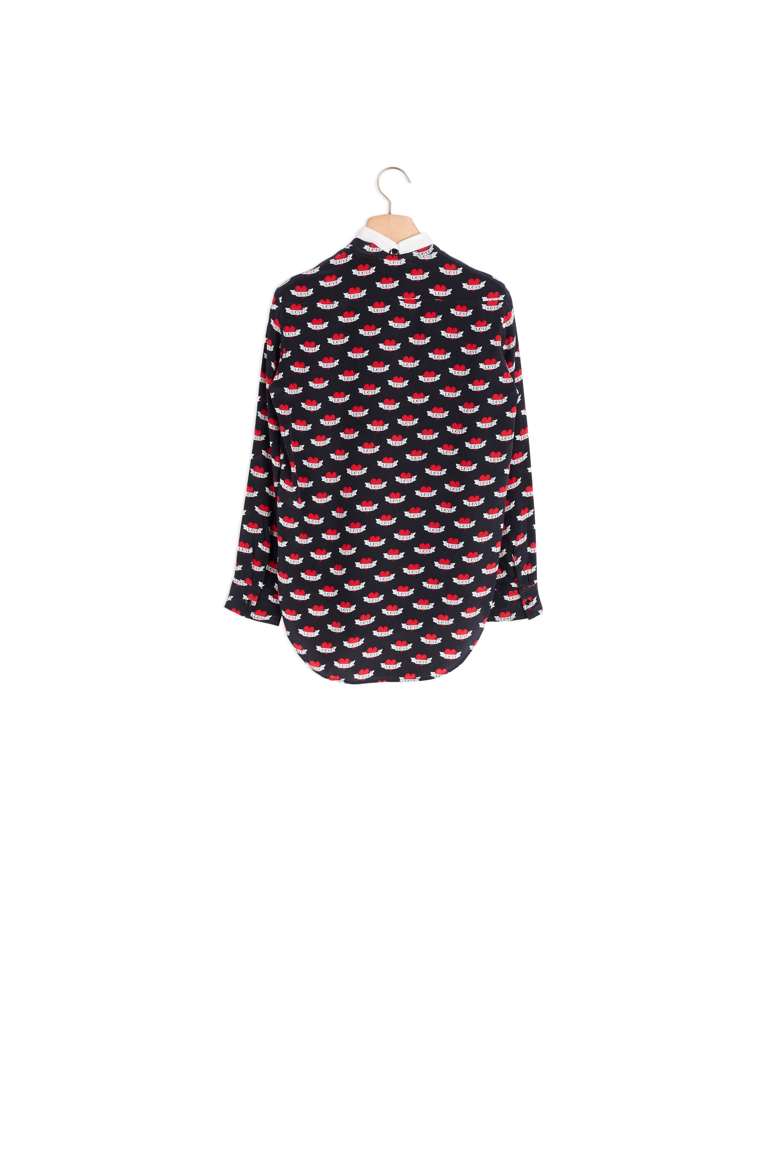 Chemise soie imprimé cœur lien à nouer Sandro seconde main