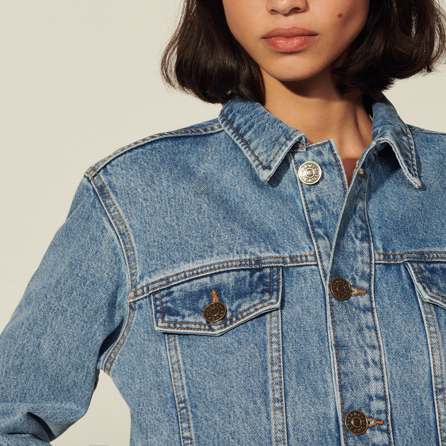 Veste en Jean à doublure imprimée Sandro seconde main